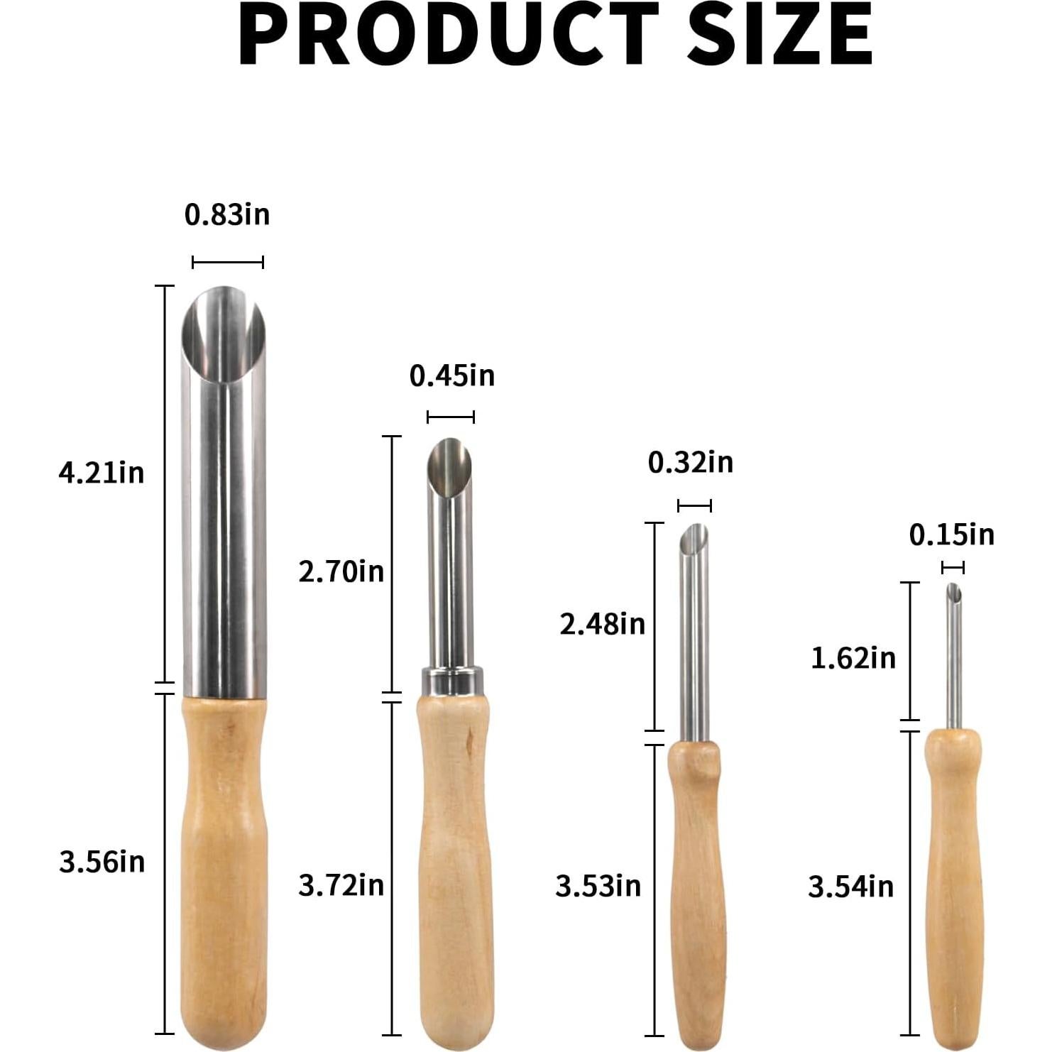 Juego de 4 cortadores de agujeros de acero inoxidable HANWER