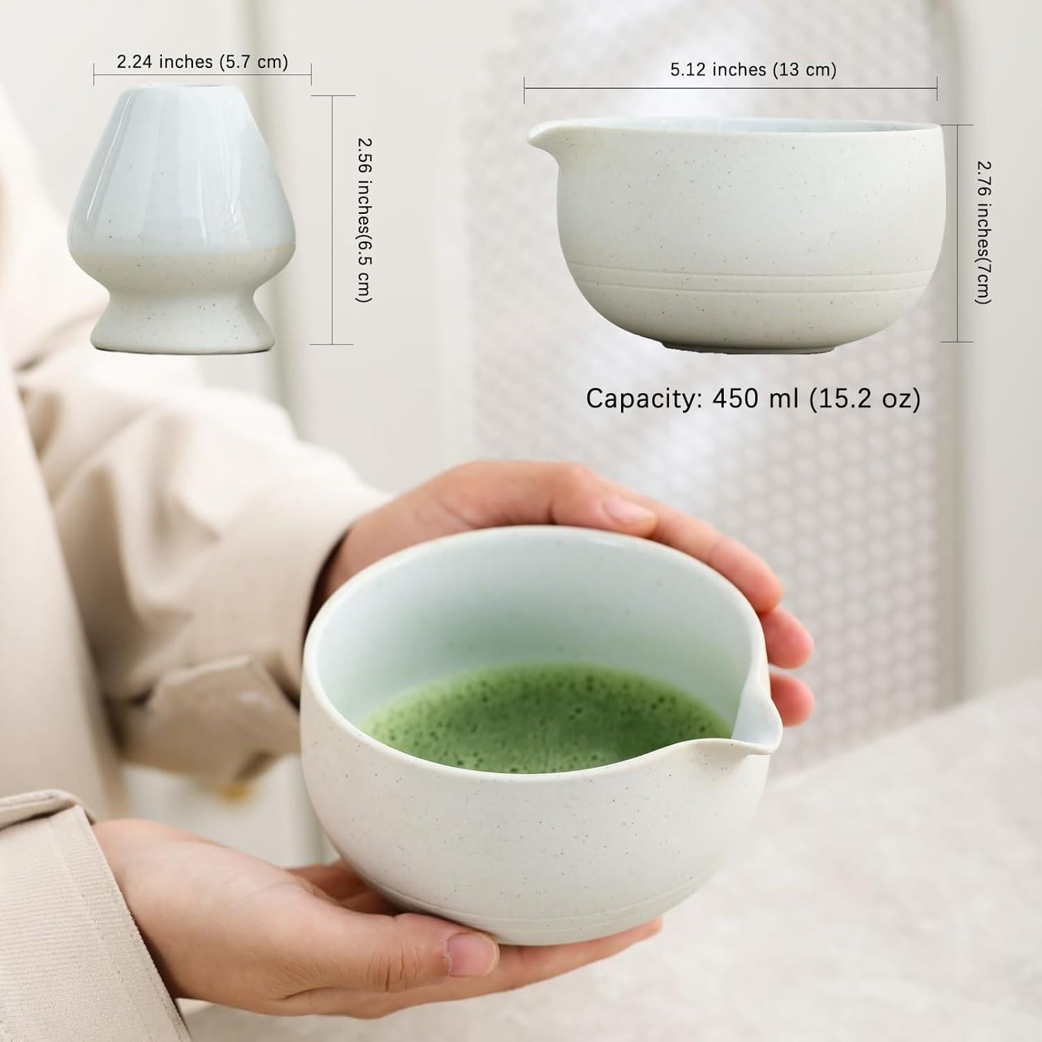 Juego de Matcha Ochcahser Cerámica 450ml con Pitorro