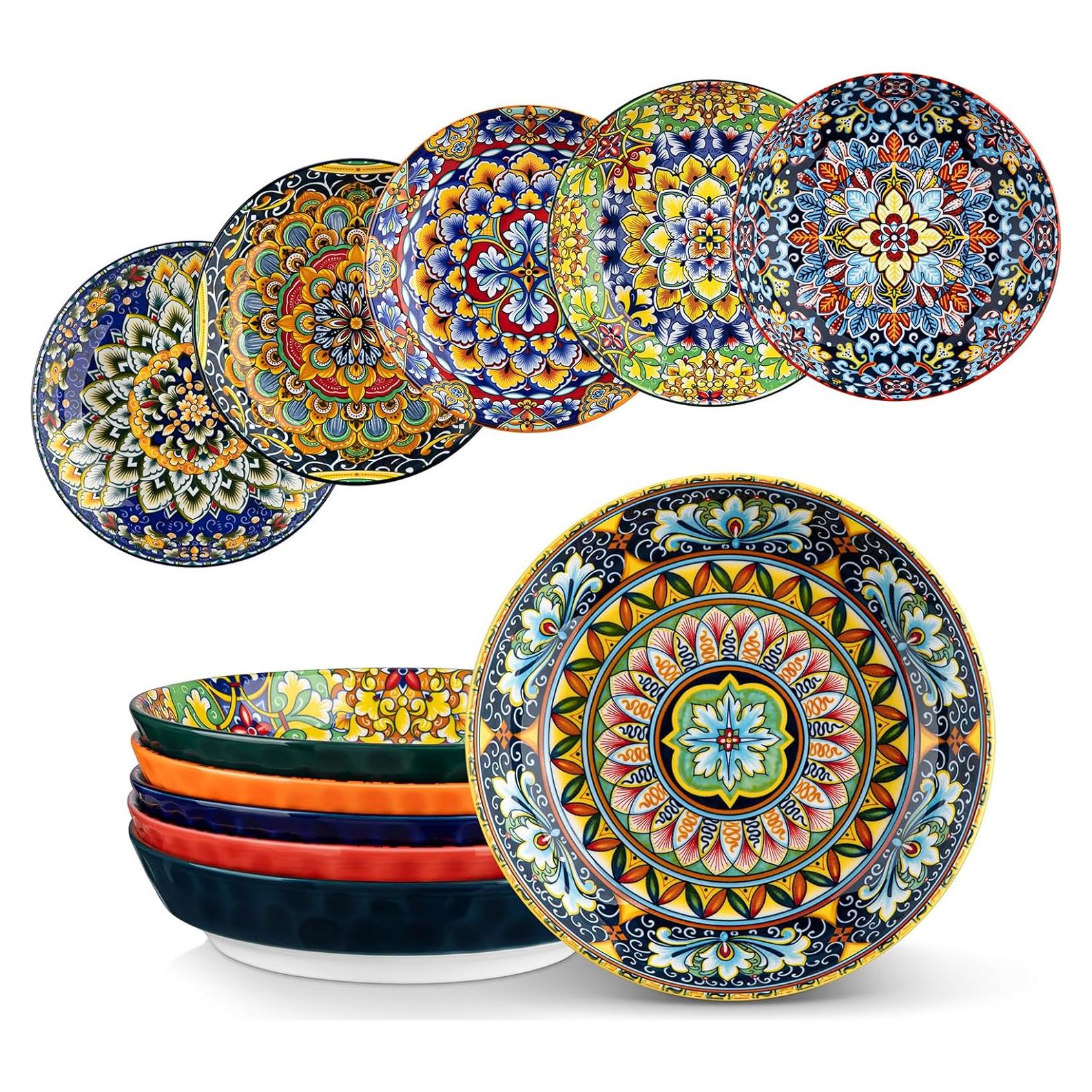 Cuencos de Cerámica Vancasso 32 oz Juego de 6 Coloridos