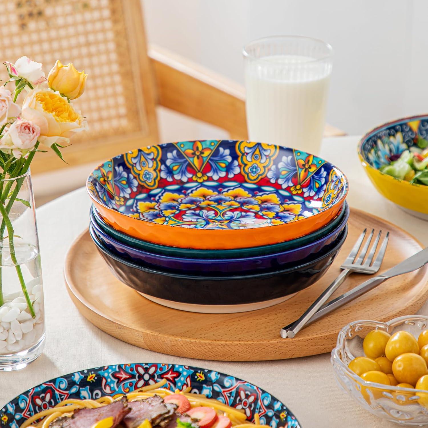 Cuencos de Cerámica Vancasso 32 oz Juego de 6 Coloridos