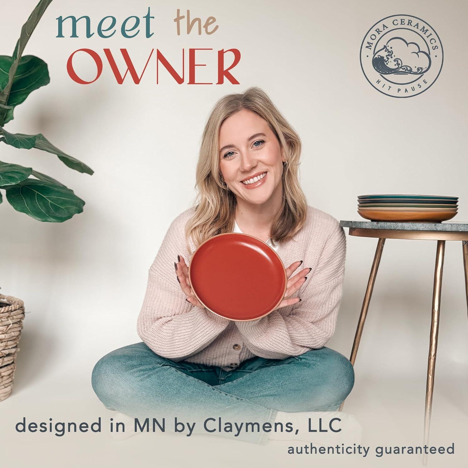 Juego de Platos Cerámica Mora Mate 19.8 cm Set 6 Pzs