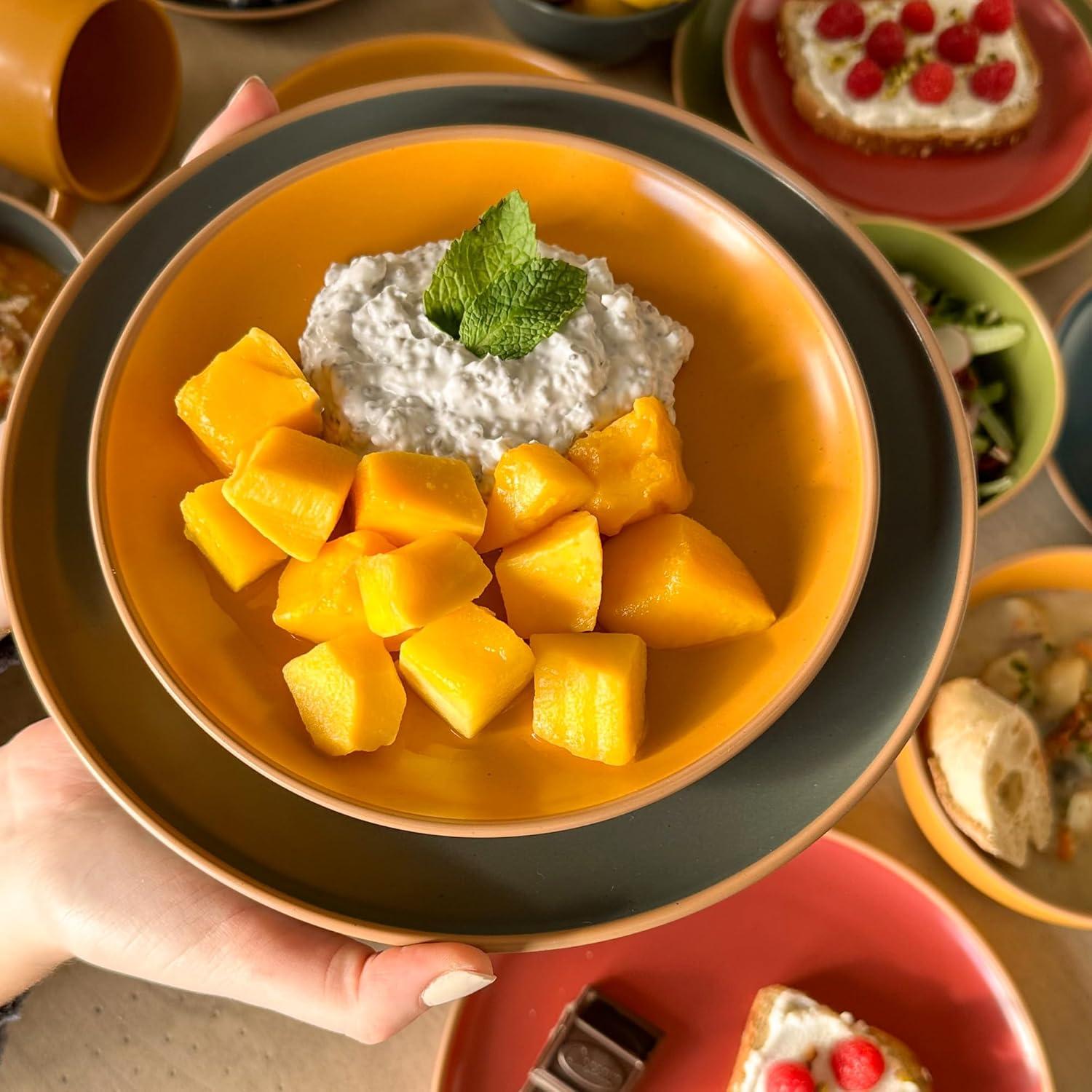 Juego de Platos Cerámica Mora Mate 19.8 cm Set 6 Pzs