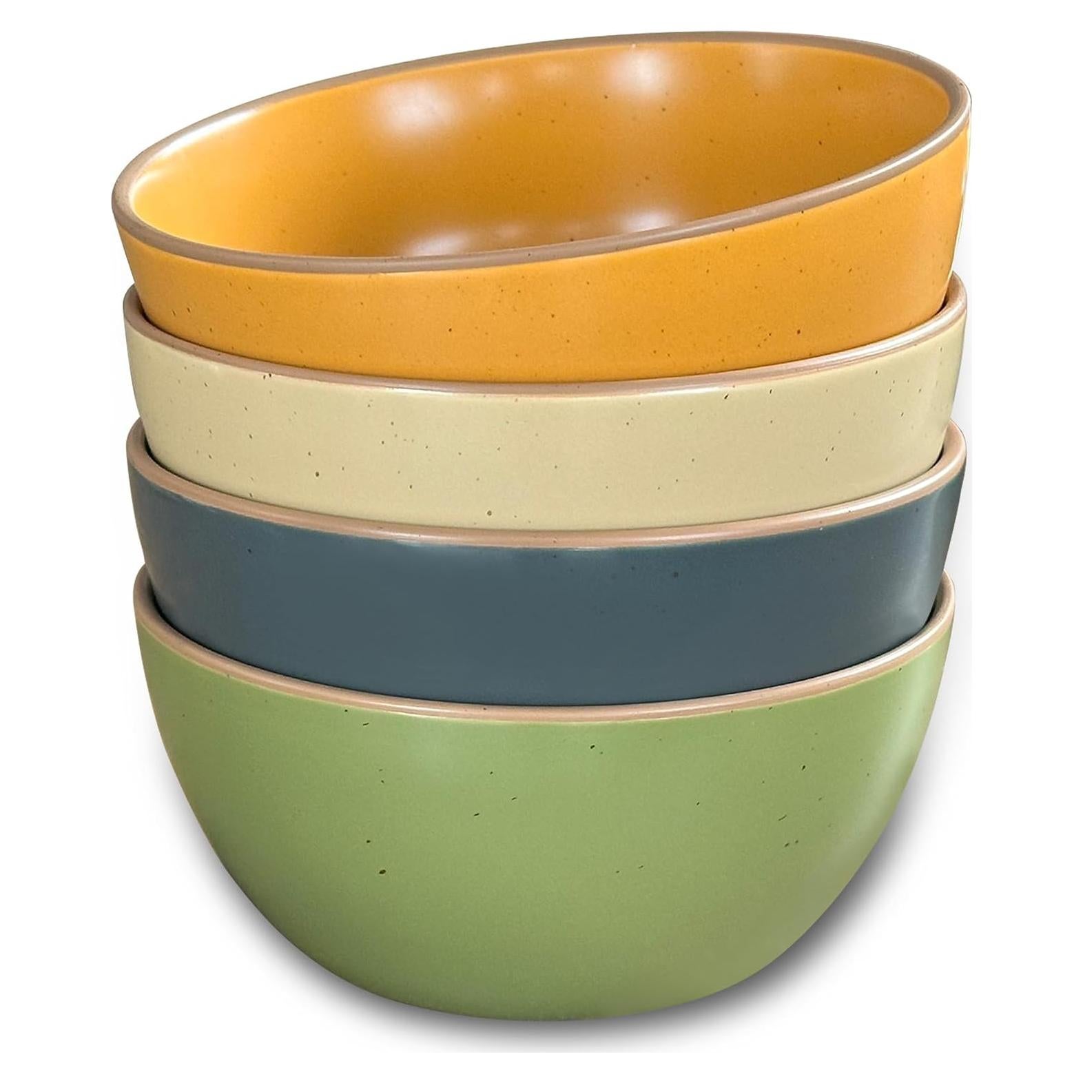 Juego de 4 Tazones de Cerámica Mora 28oz Colores Safari