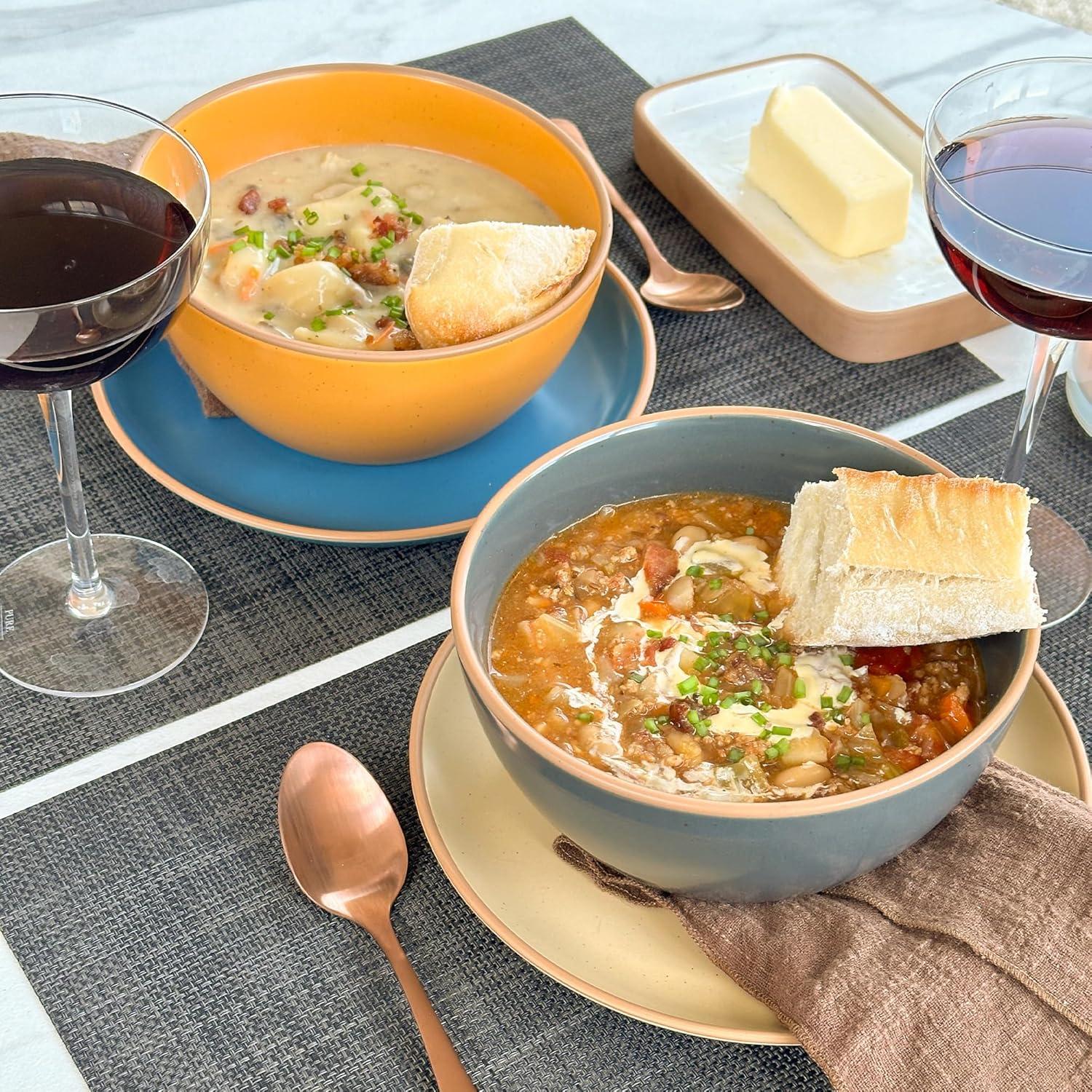 Juego de 4 Tazones de Cerámica Mora 28oz Colores Safari