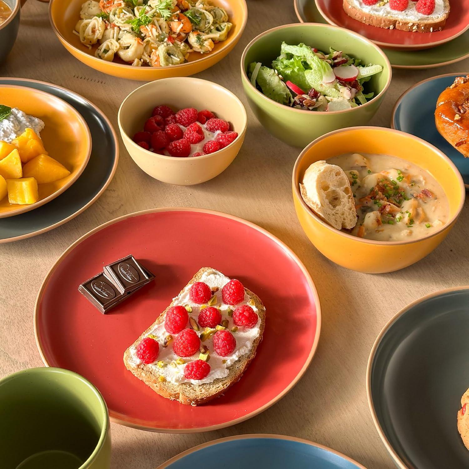 Juego de 4 Tazones de Cerámica Mora 28oz Colores Safari