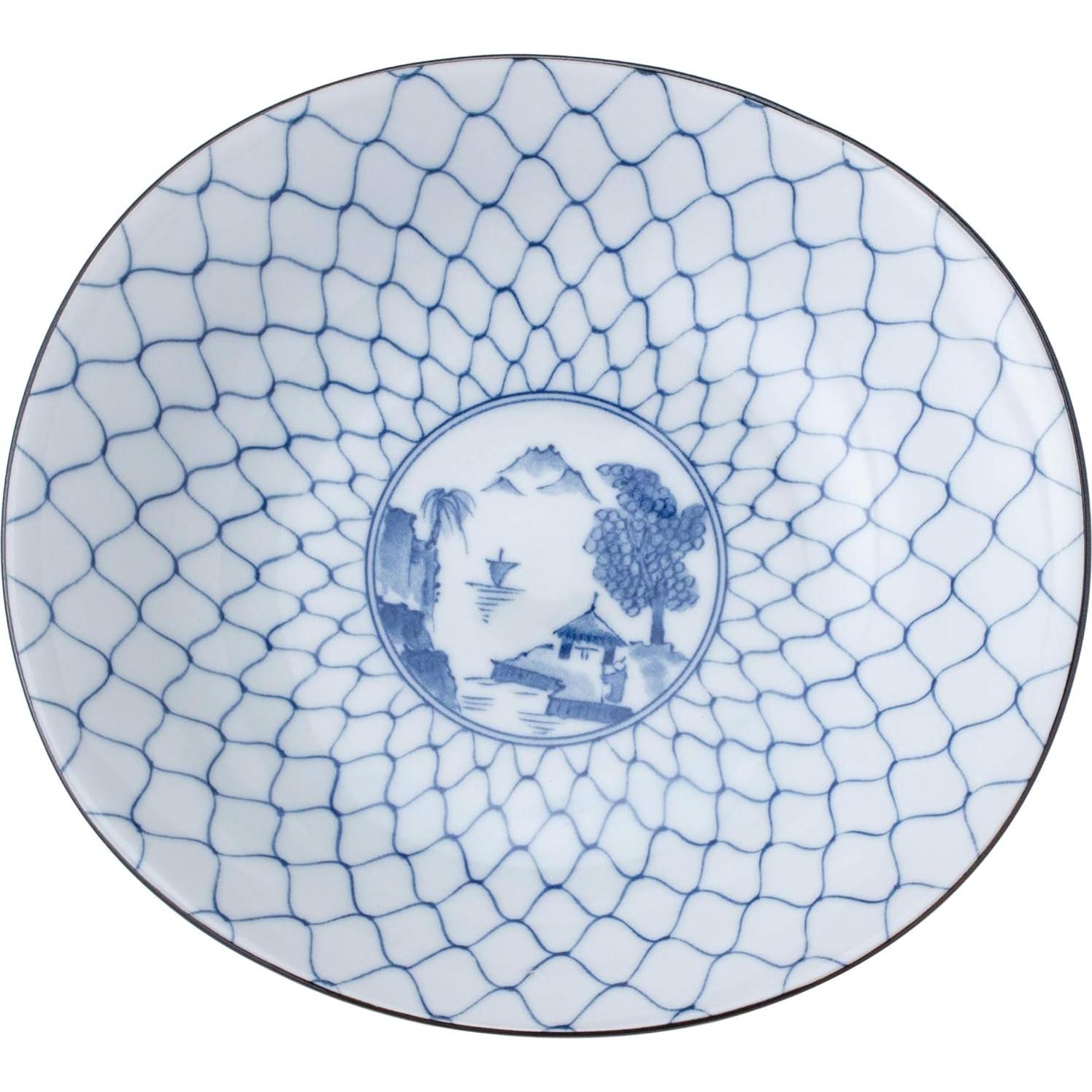 Plato Ovalado Saikai Pottery 31302 Japonés 22x20cm 5 Patrones