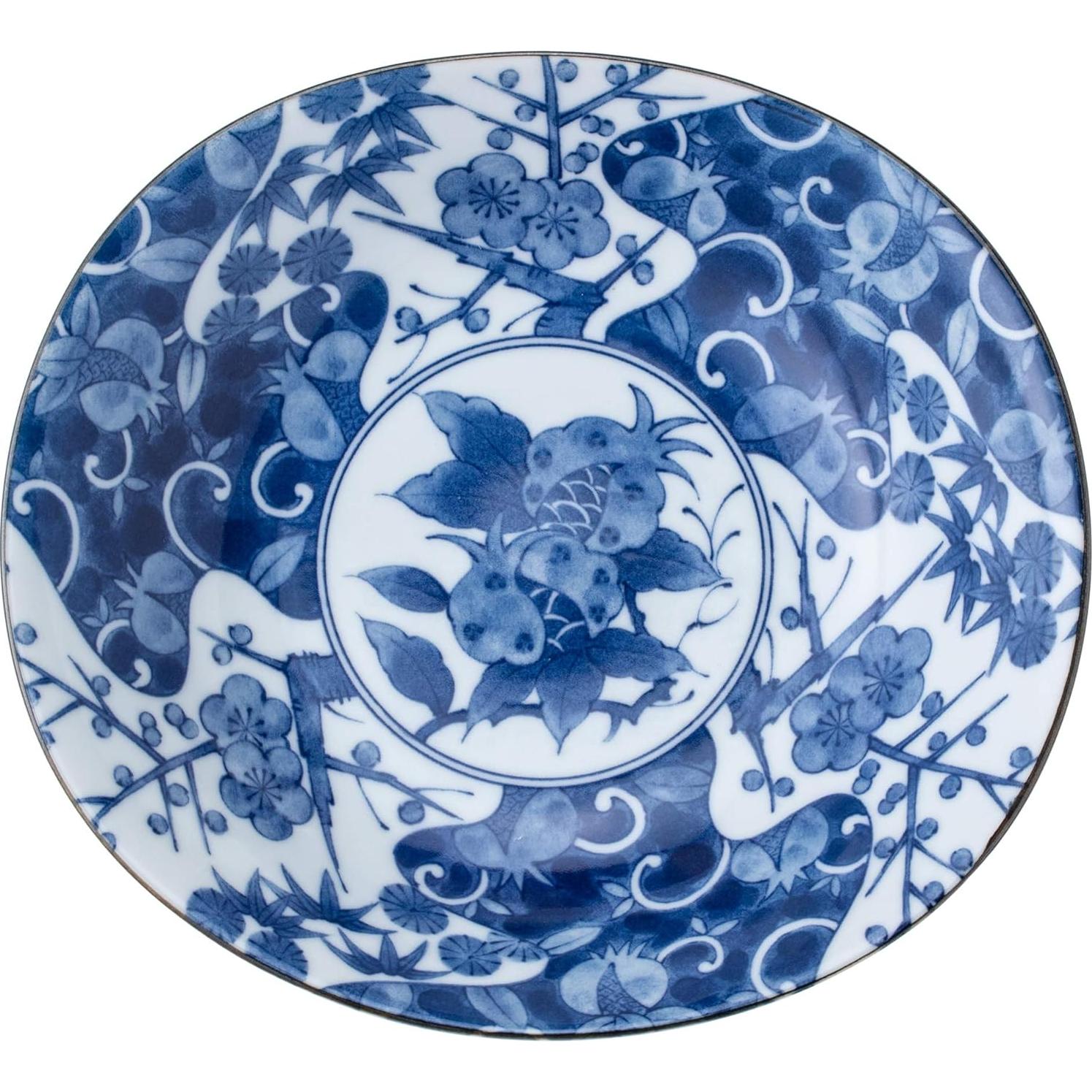 Plato Ovalado Saikai Pottery 31302 Japonés 22x20cm 5 Patrones