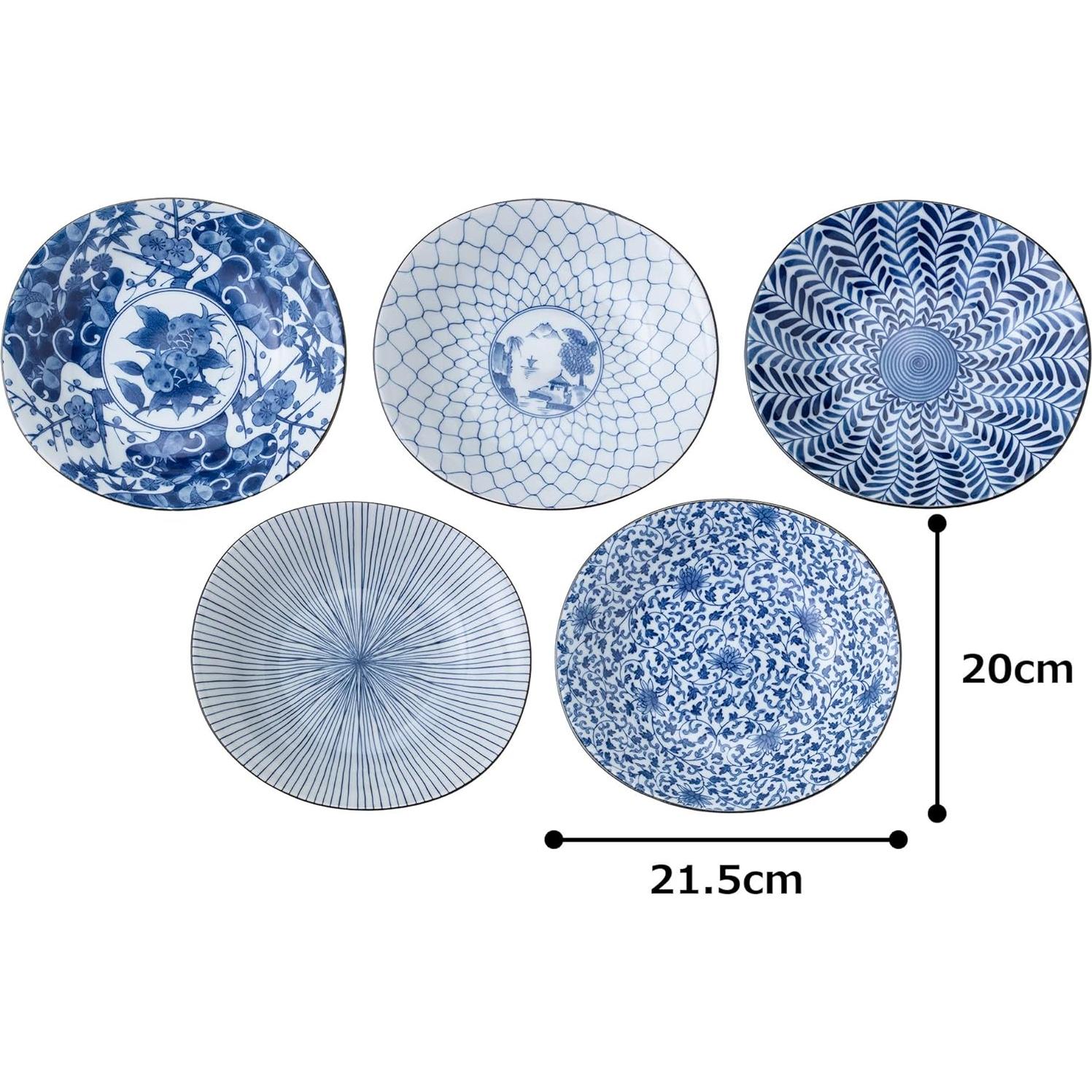 Plato Ovalado Saikai Pottery 31302 Japonés 22x20cm 5 Patrones