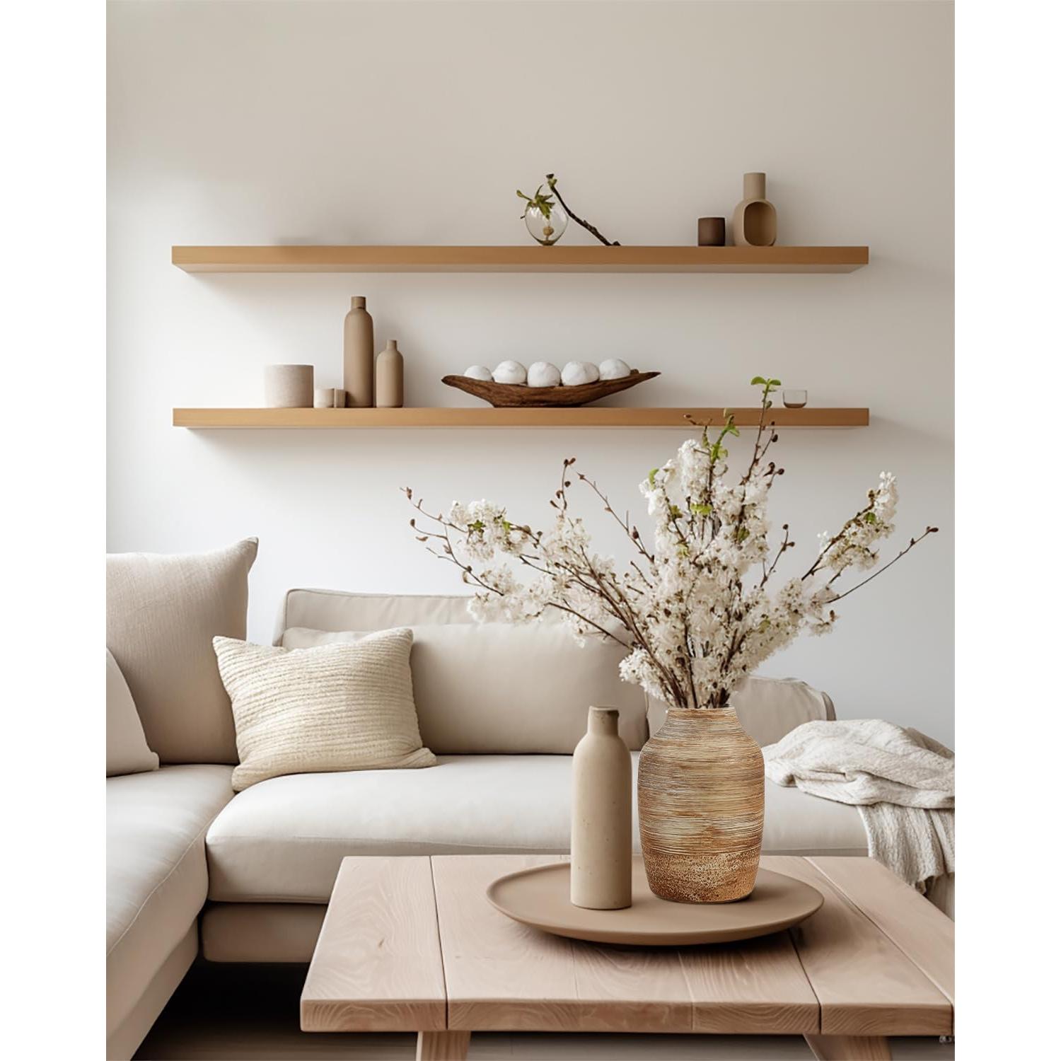 Juego de Jarrones Rústicos PURVONNIE Cerámica 2 Piezas