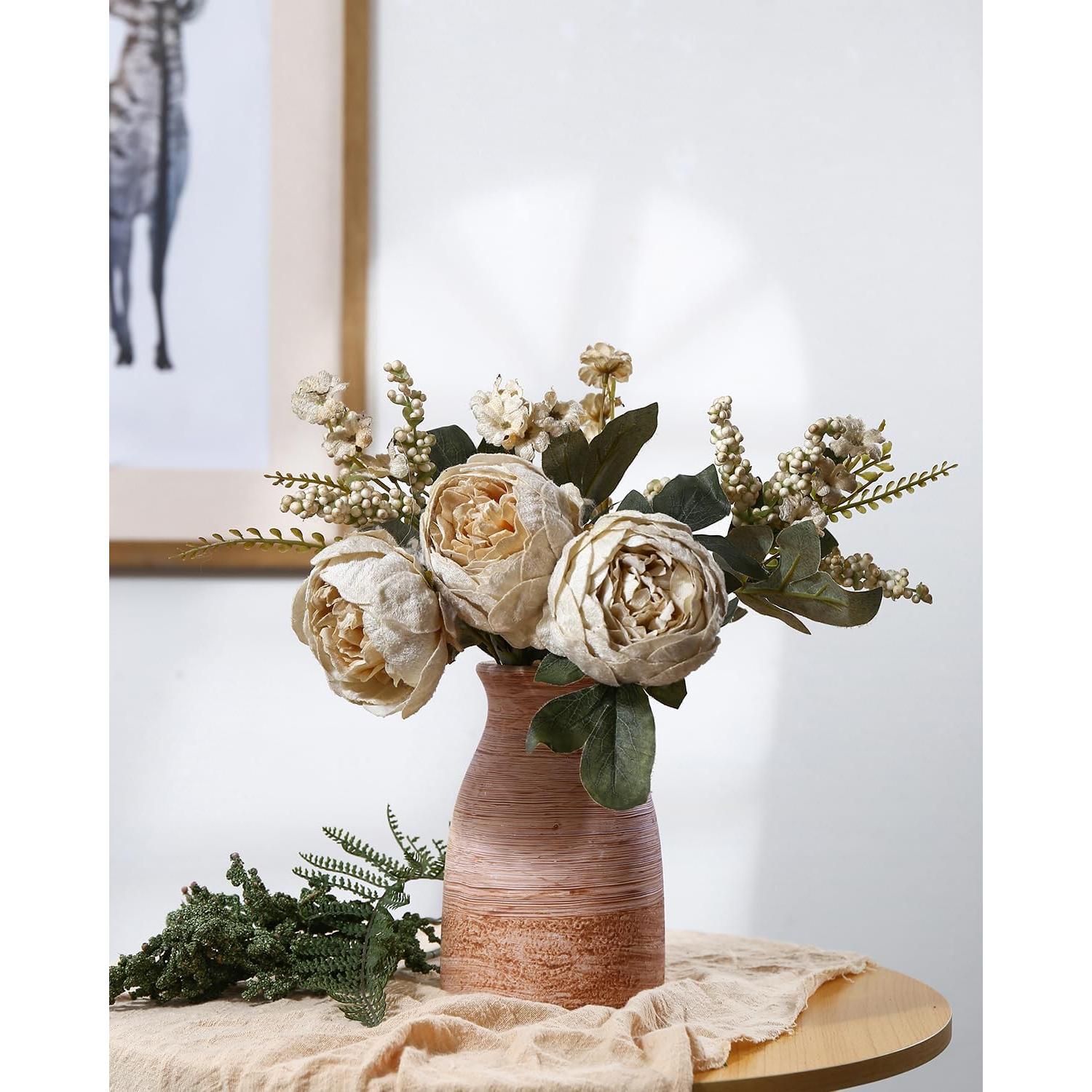 Juego de Jarrones Rústicos PURVONNIE Cerámica 2 Piezas