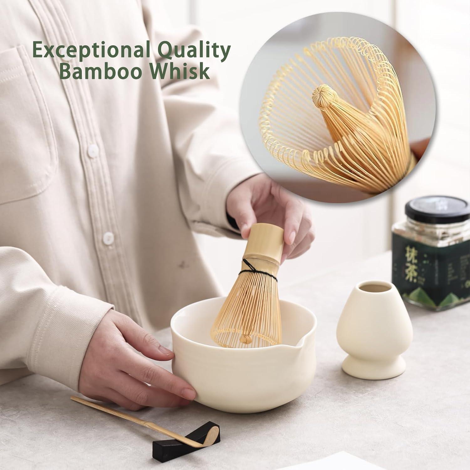 Juego de Té Japonés Ochcahser 4 Piezas Cerámica Matcha