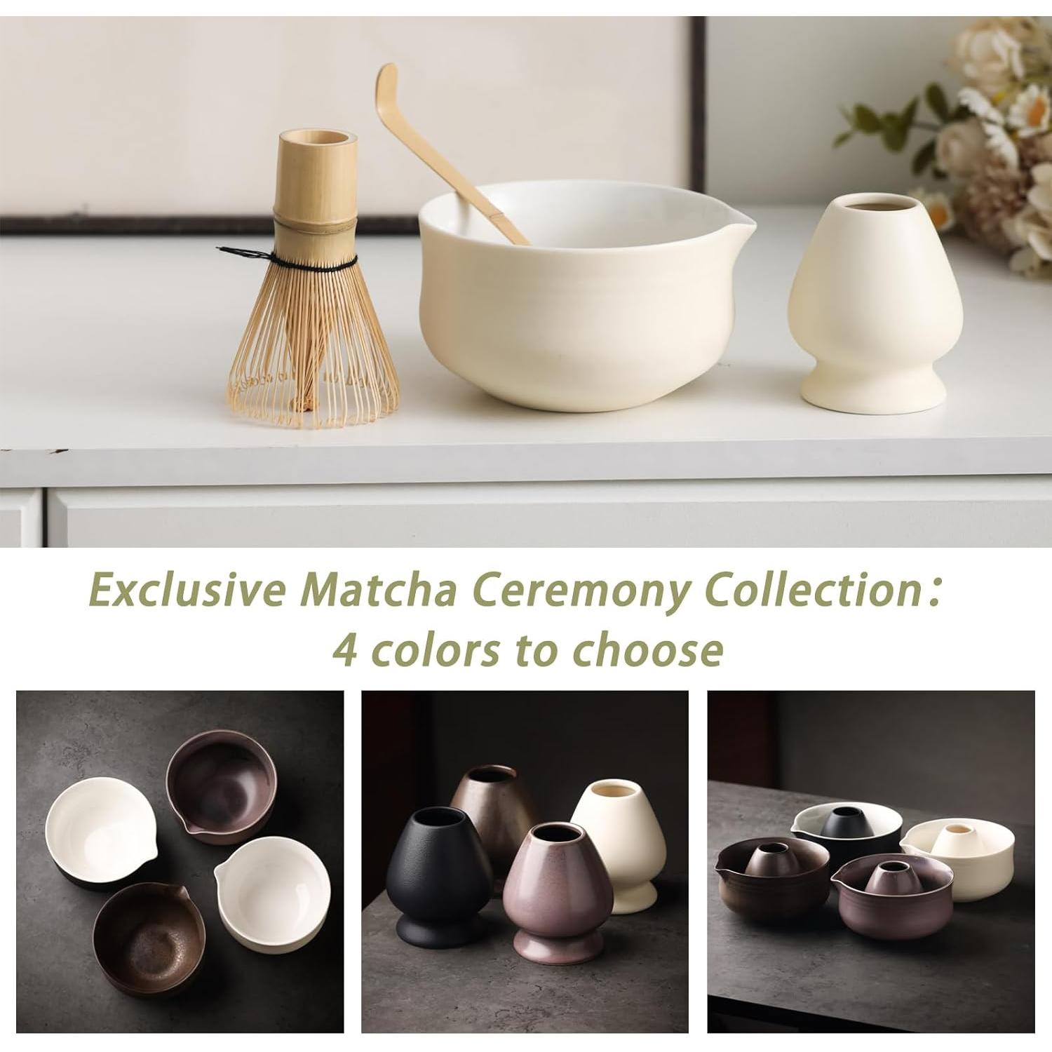 Juego de Té Japonés Ochcahser 4 Piezas Cerámica Matcha