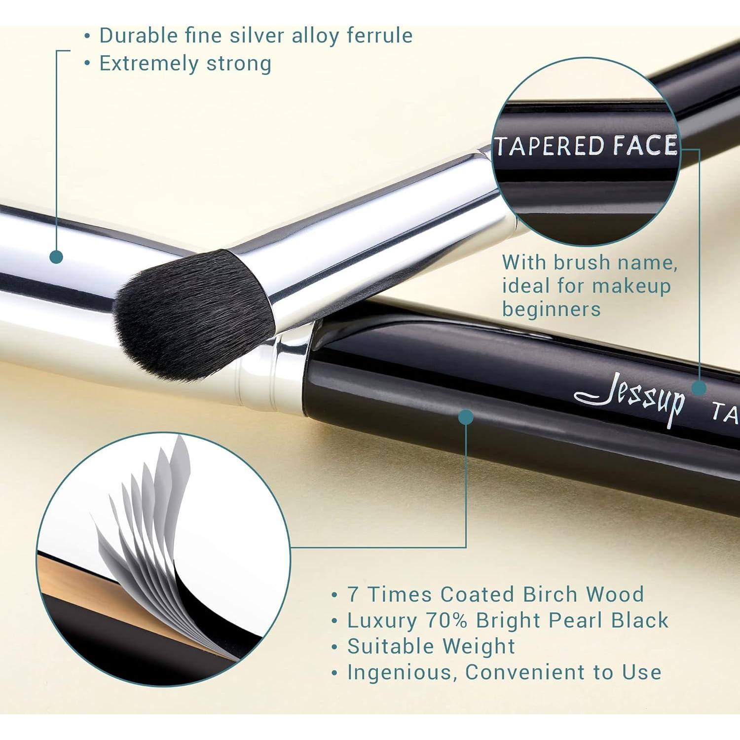 Juego de Brochas de Maquillaje Jessup 15 Piezas Set Profesional