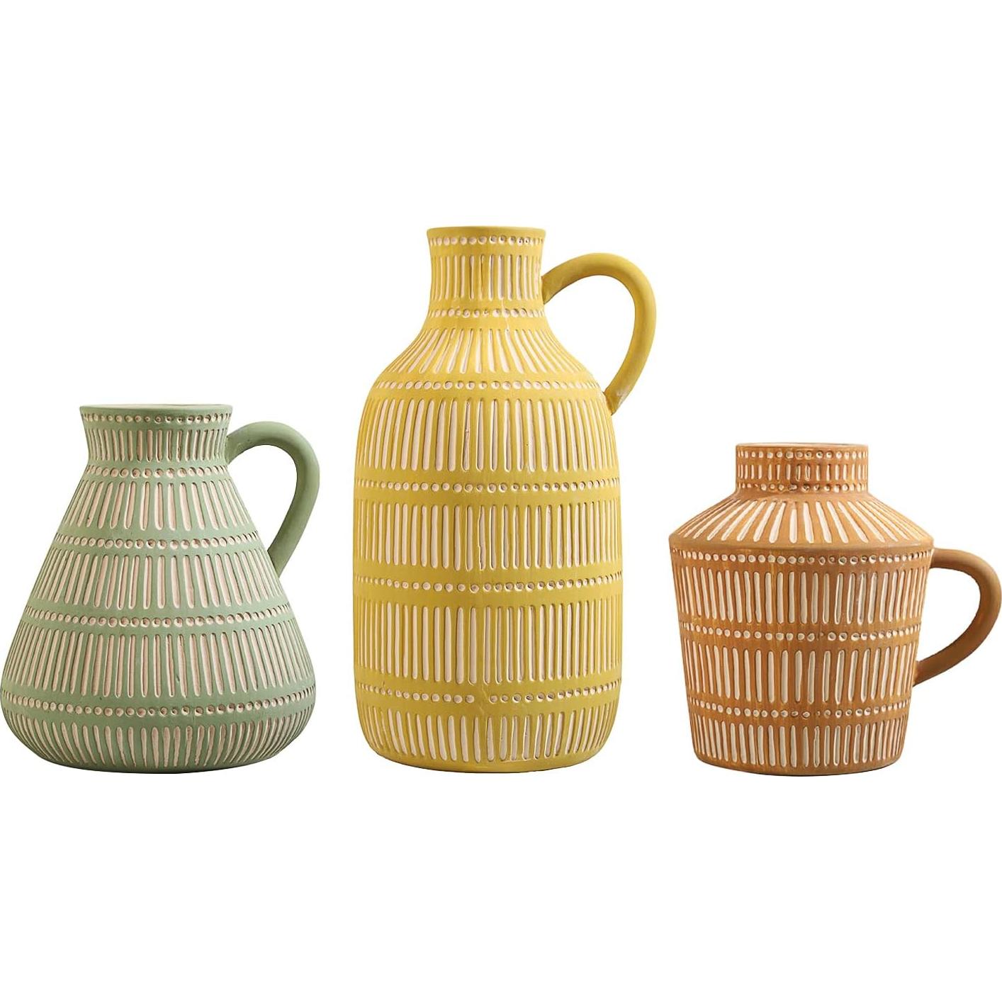 Juego de Jarrones Cerámicos LIZOFER 3 Piezas Multicolor