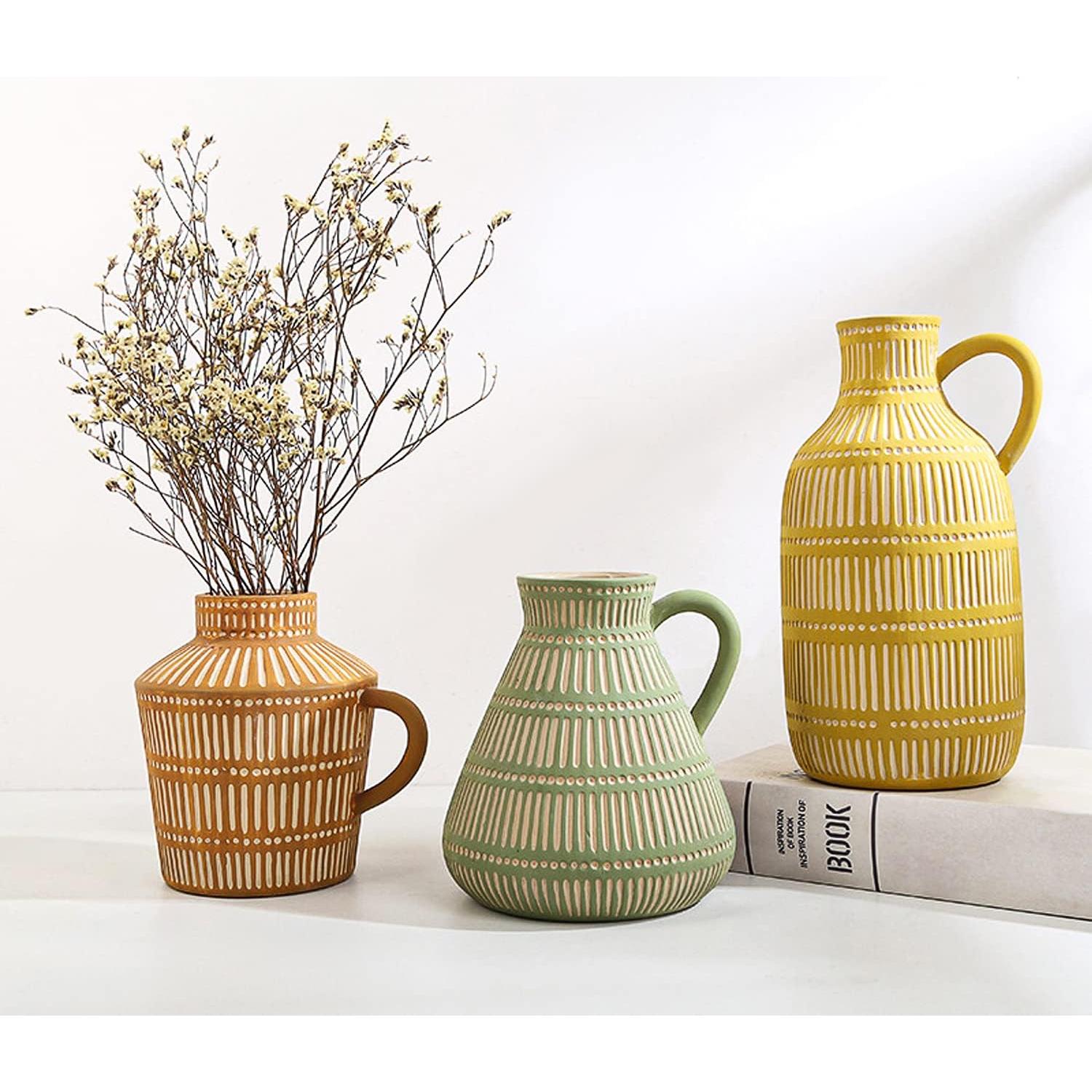 Juego de Jarrones Cerámicos LIZOFER 3 Piezas Multicolor