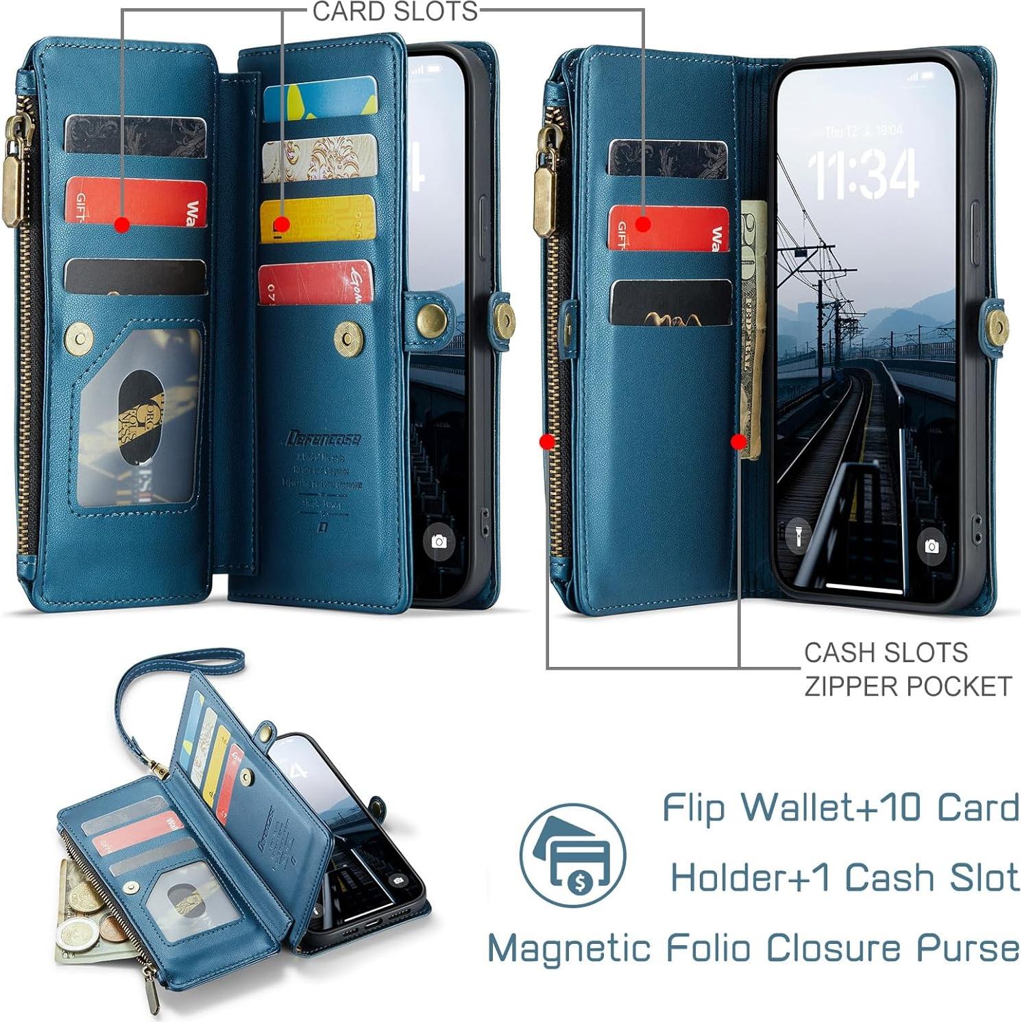 Funda Cartera Defencase para iPhone 15 Plus con RFID Azul