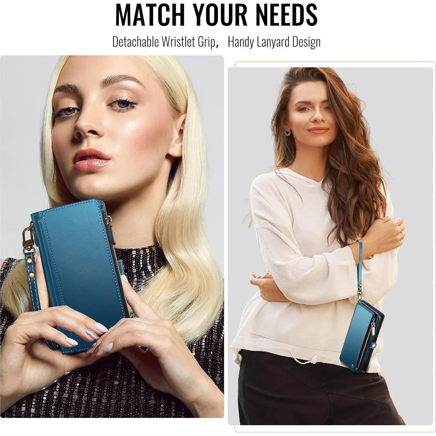 Funda Cartera Defencase para iPhone 15 Plus con RFID Azul