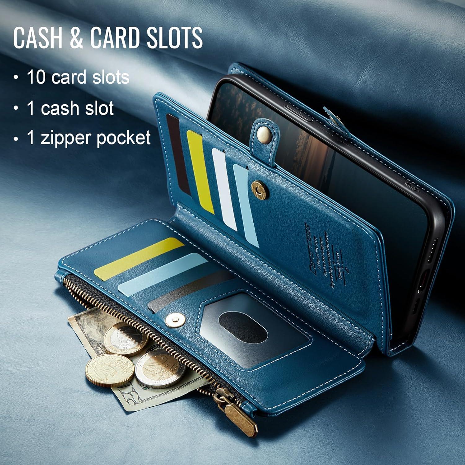 Funda Cartera Defencase para iPhone 15 Plus con RFID Azul