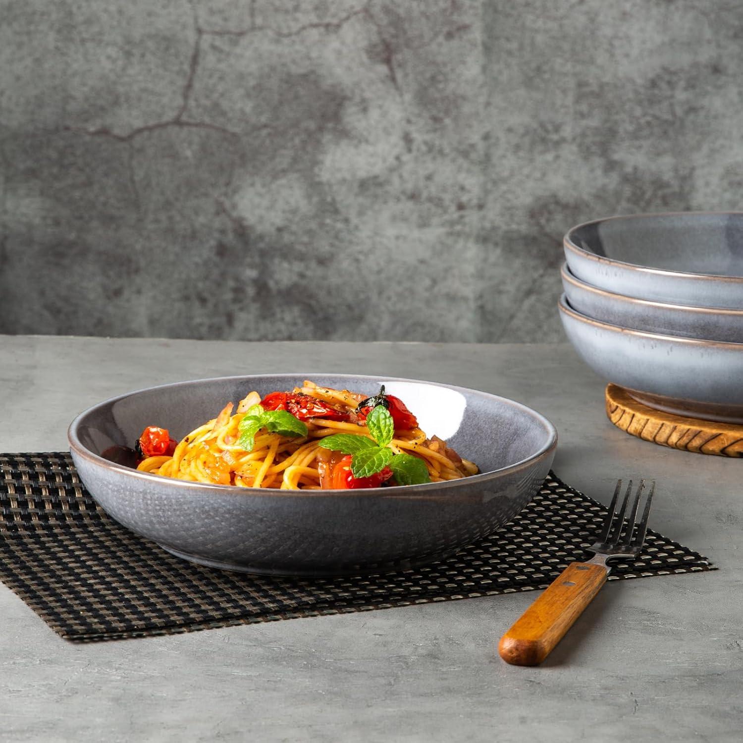 Tazón Grande AmorArc 21.5cm Juego de 6 Cerámica Gris