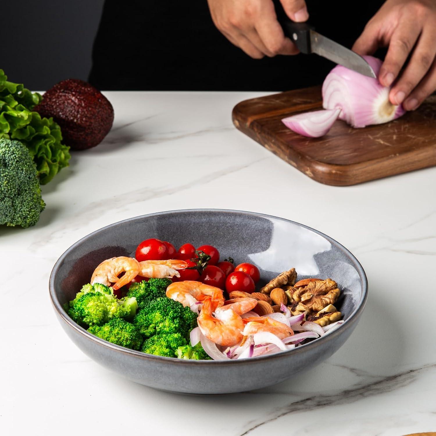 Tazón Grande AmorArc 21.5cm Juego de 6 Cerámica Gris