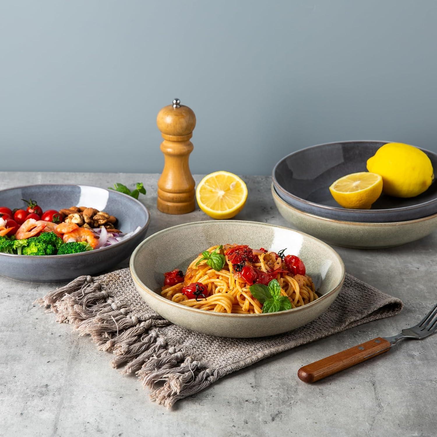 Tazón Grande AmorArc 21.5cm Juego de 6 Cerámica Gris