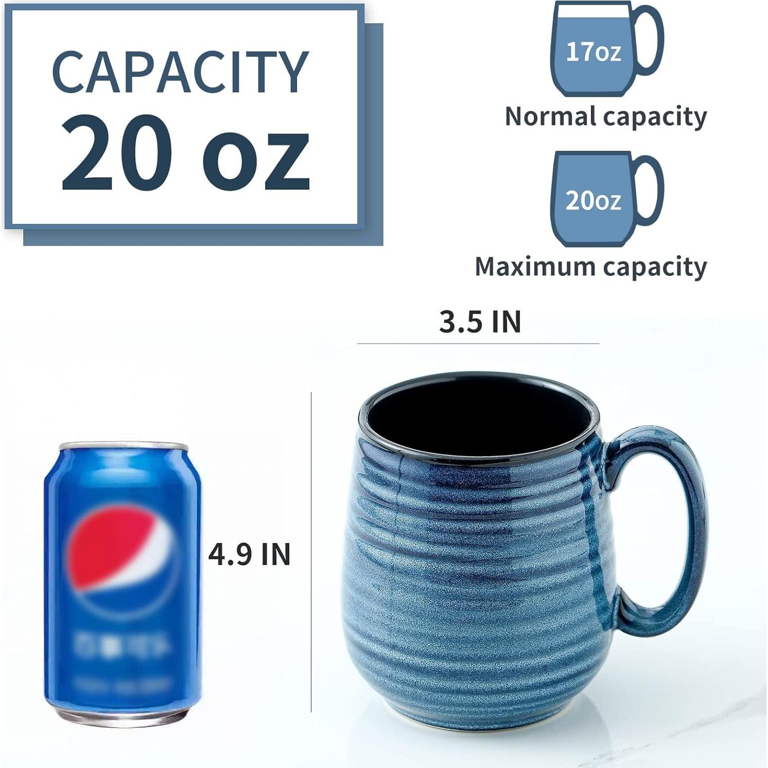 Juego de 2 Tazas de Cerámica Tikooere 591 ml Azul