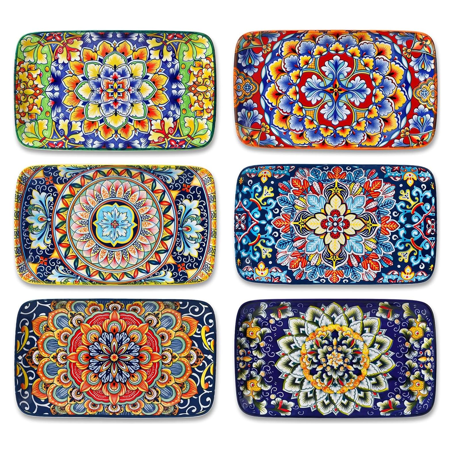 Set de Platos Rectangulares vancasso 6 Piezas Cerámica 21.5 cm