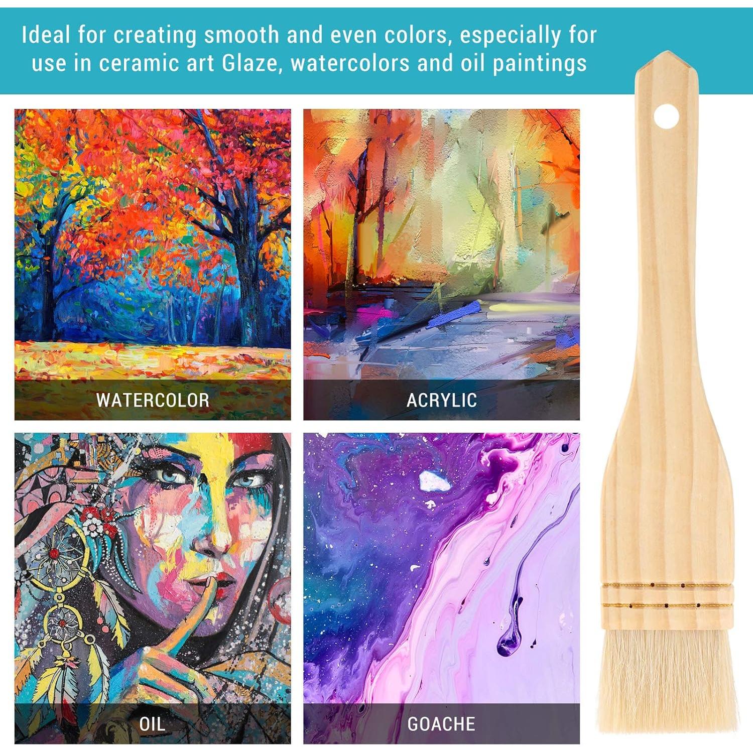 Set de 3 Brochas Planas Hake Patelai para Acuarela 22.86 cm