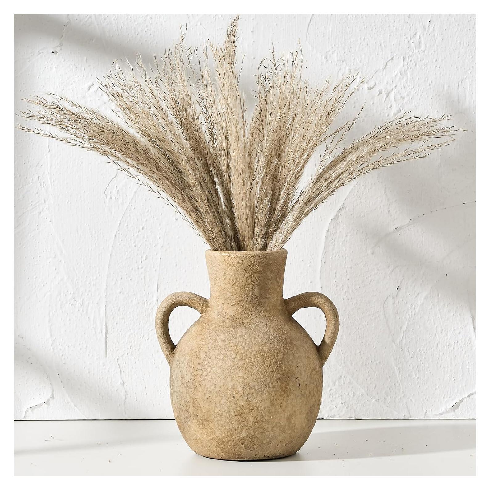 Jarrón de Cerámica SIDUCAL Rústico 18.54 cm 2 Asas Marrón