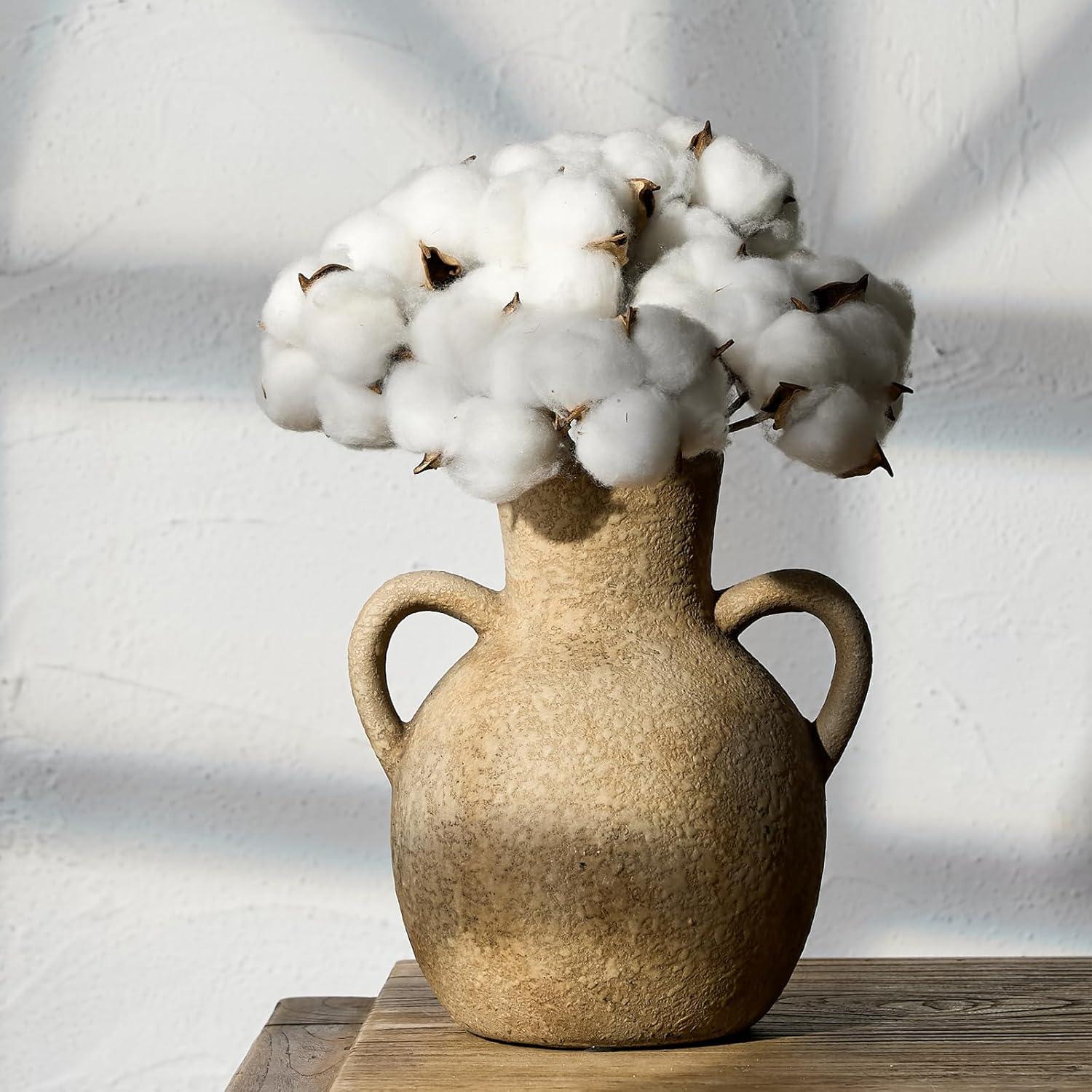 Jarrón de Cerámica SIDUCAL Rústico 18.54 cm 2 Asas Marrón