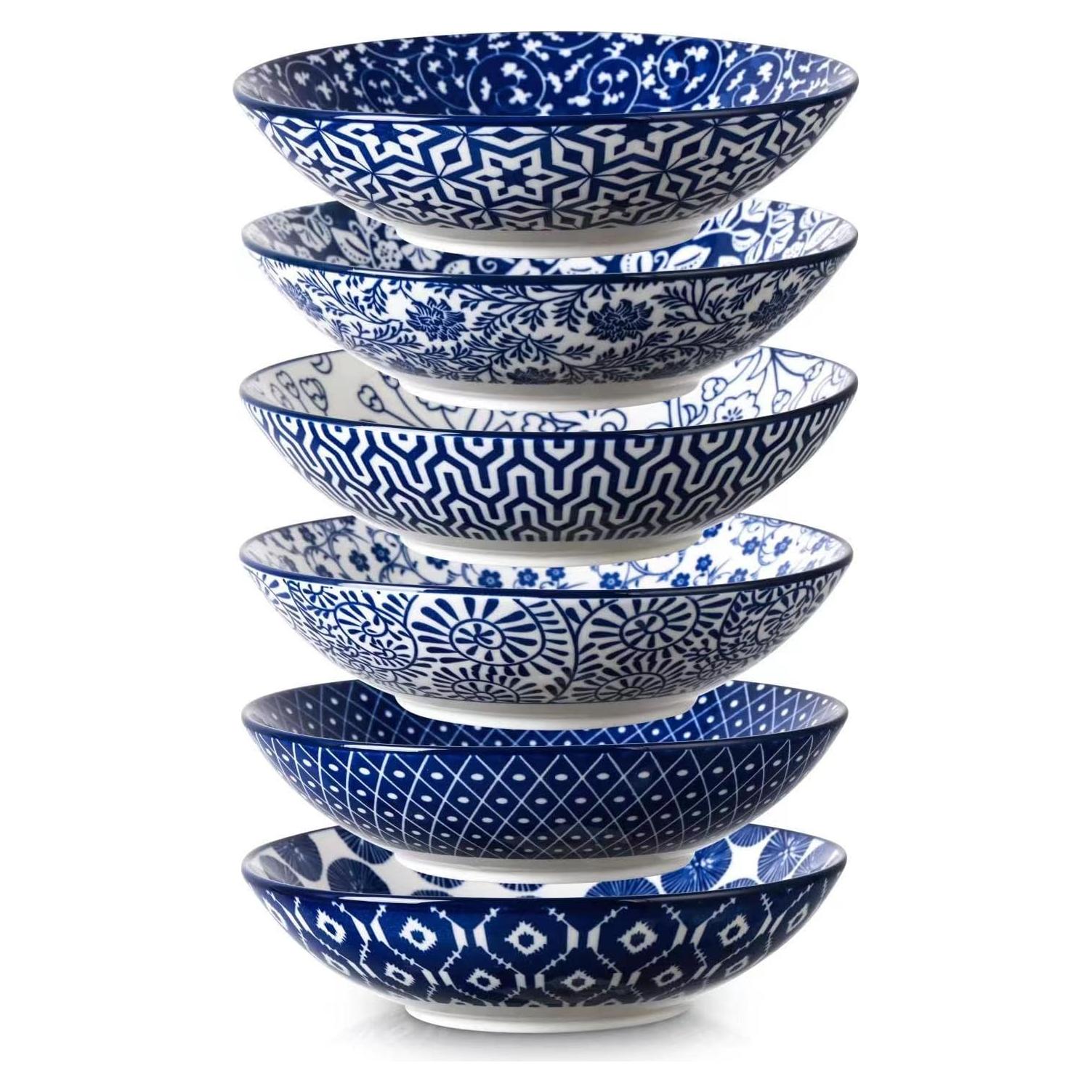 Cuencos de Porcelana Selamica 1.13kg Azul Vintage Set 6