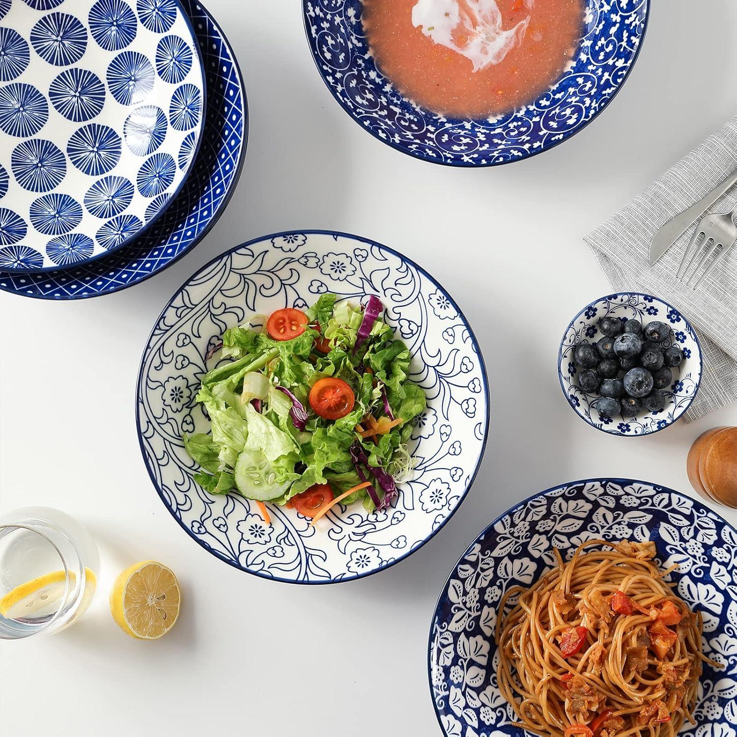 Cuencos de Porcelana Selamica 1.13kg Azul Vintage Set 6