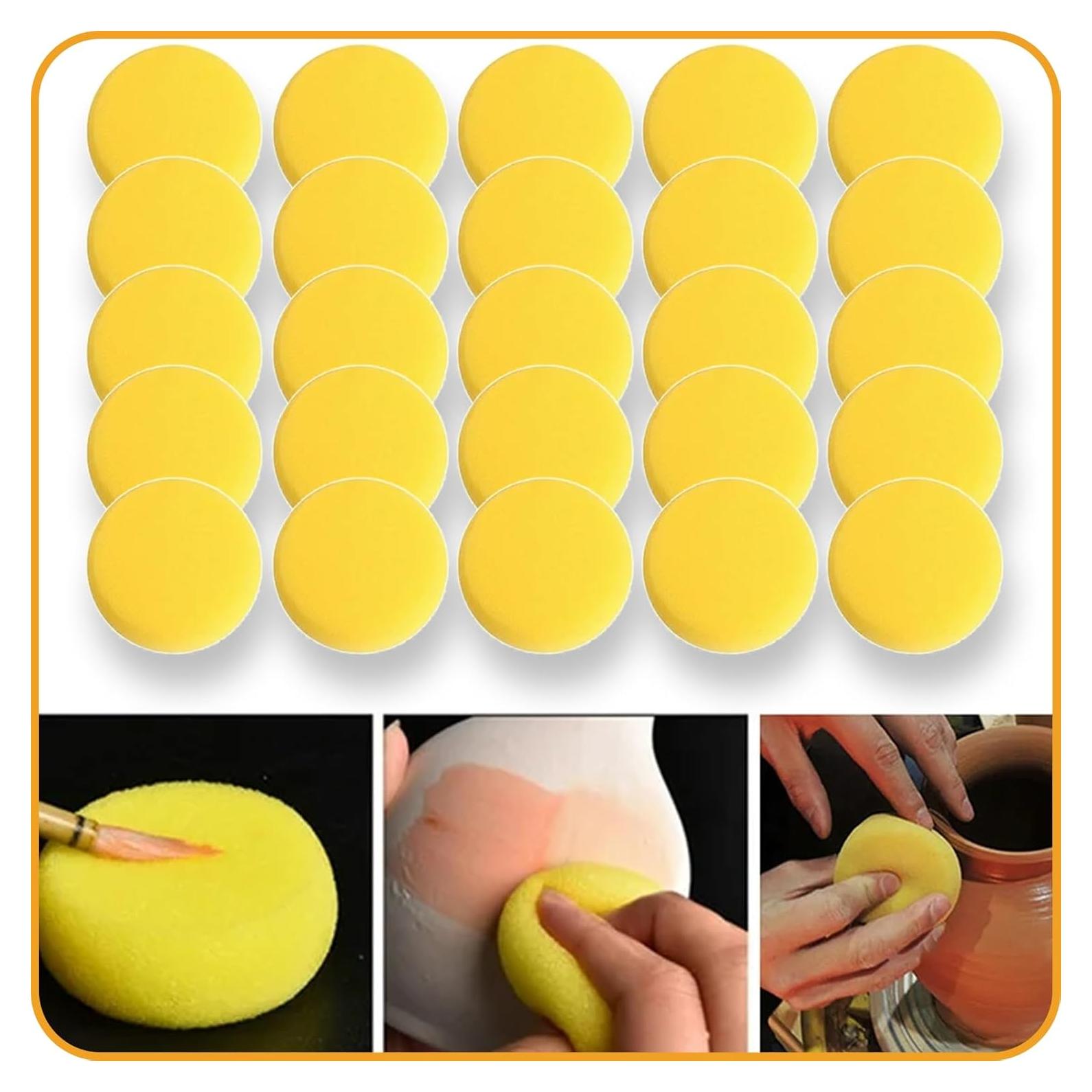 25 Pcs Esponjas de Cerámica Rokkuon para Pintura y Arcilla