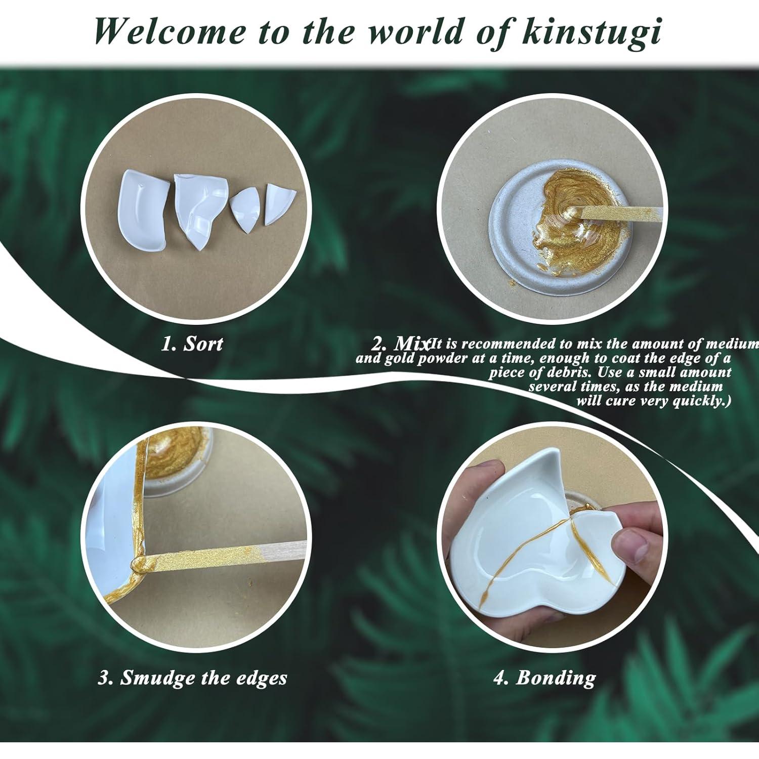 Kit de Reparación Kintsugi 1DFAUL con Polvo de Oro 25ml