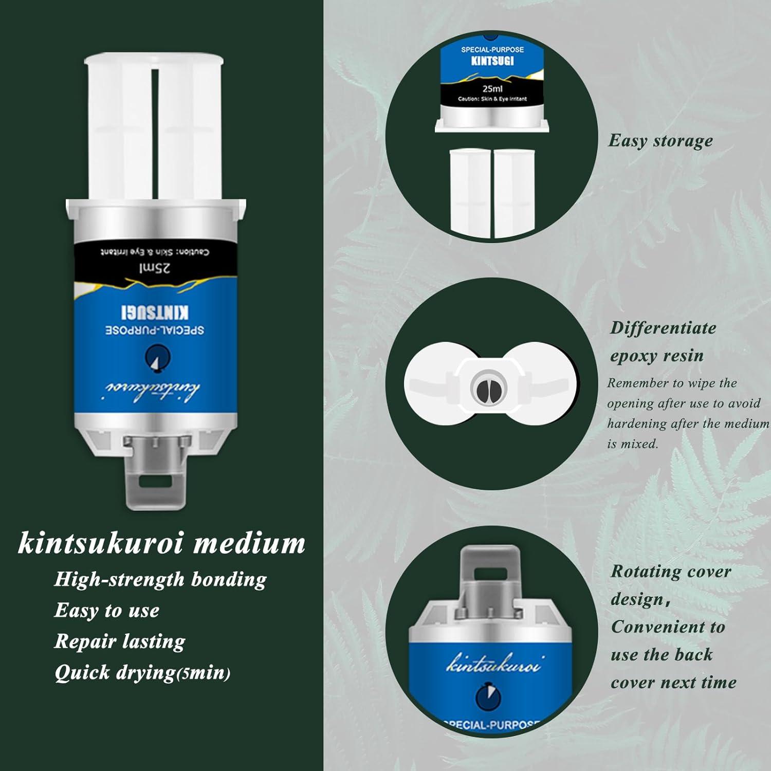 Kit de Reparación Kintsugi 1DFAUL con Polvo de Oro 25ml