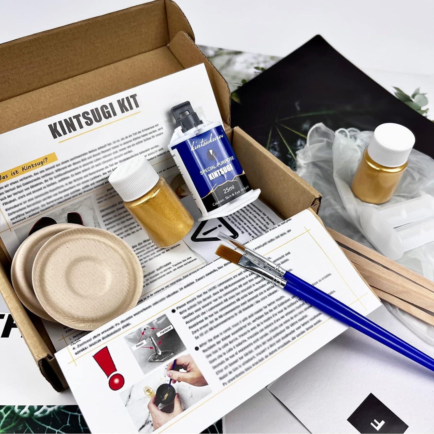 Kit de Reparación Kintsugi 1DFAUL con Polvo de Oro 25ml