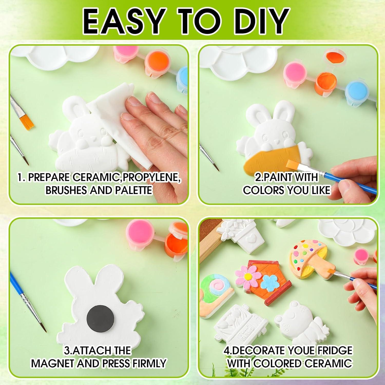 Kit de Manualidades Cerámica WinnerWhy 24 Figuras Primavera