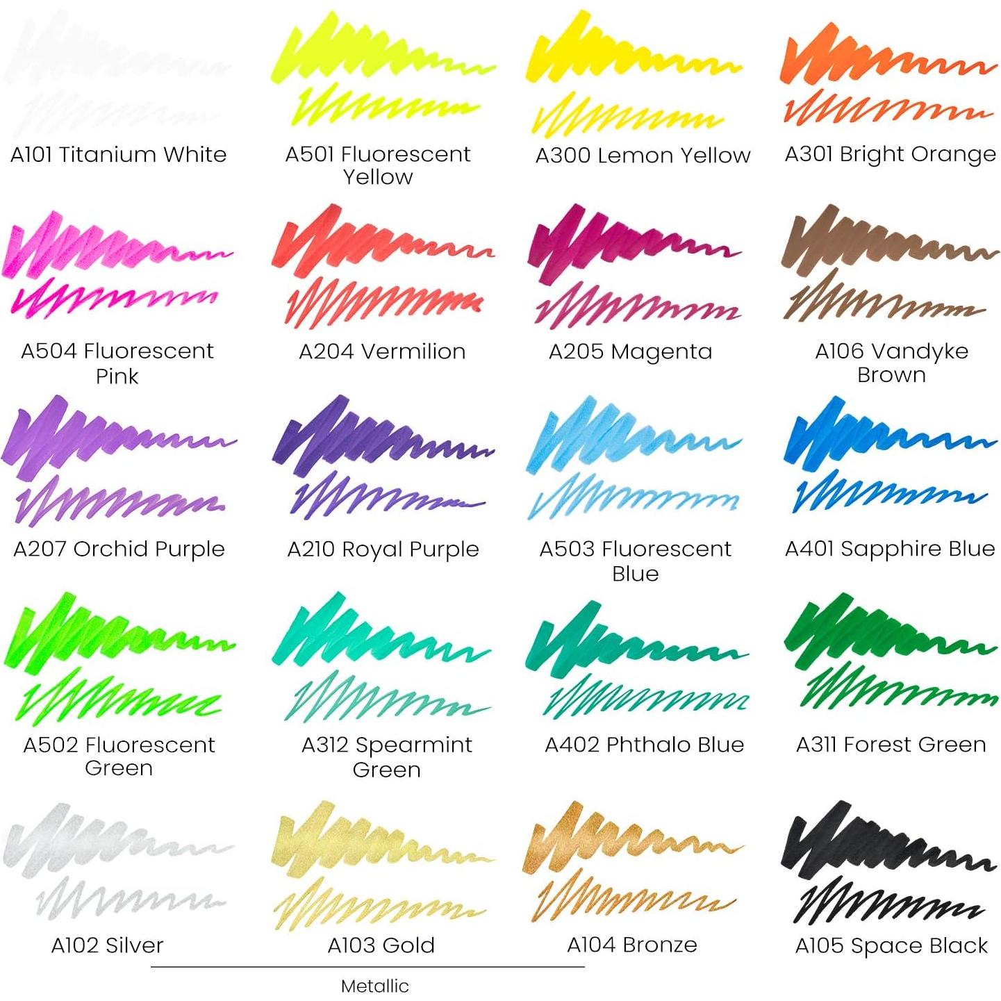 Marcadores de Pintura Acrílica ARTEZA Set 20 Colores Variados