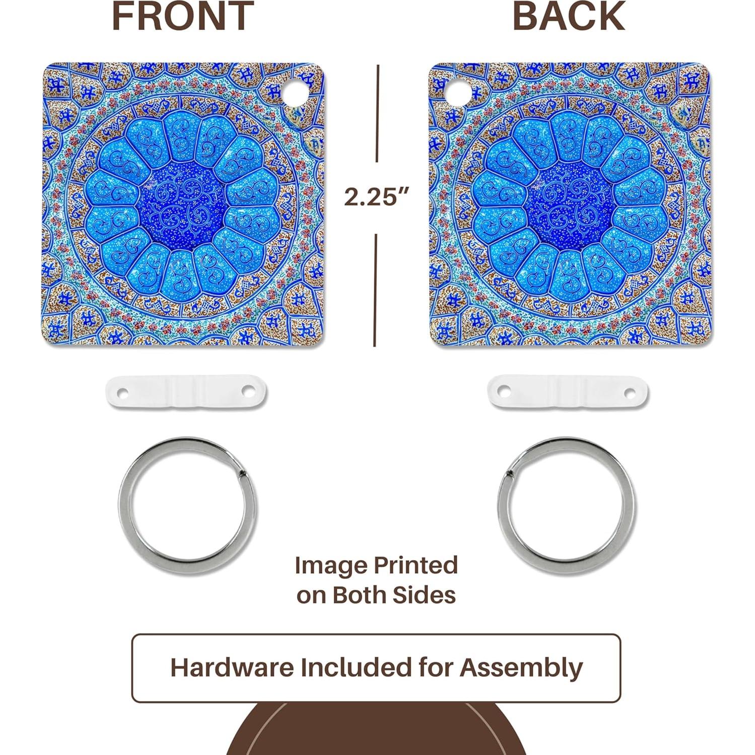 3dRose, Islamic pottery designs. Madaba, Jordan, Key Chain