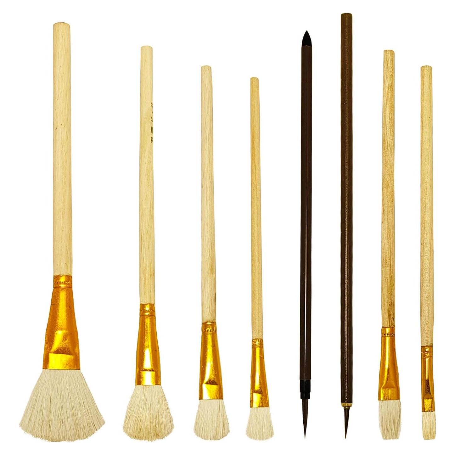 Juego de 8 Pinceles de Cerámica Tubaobei para Acuarela