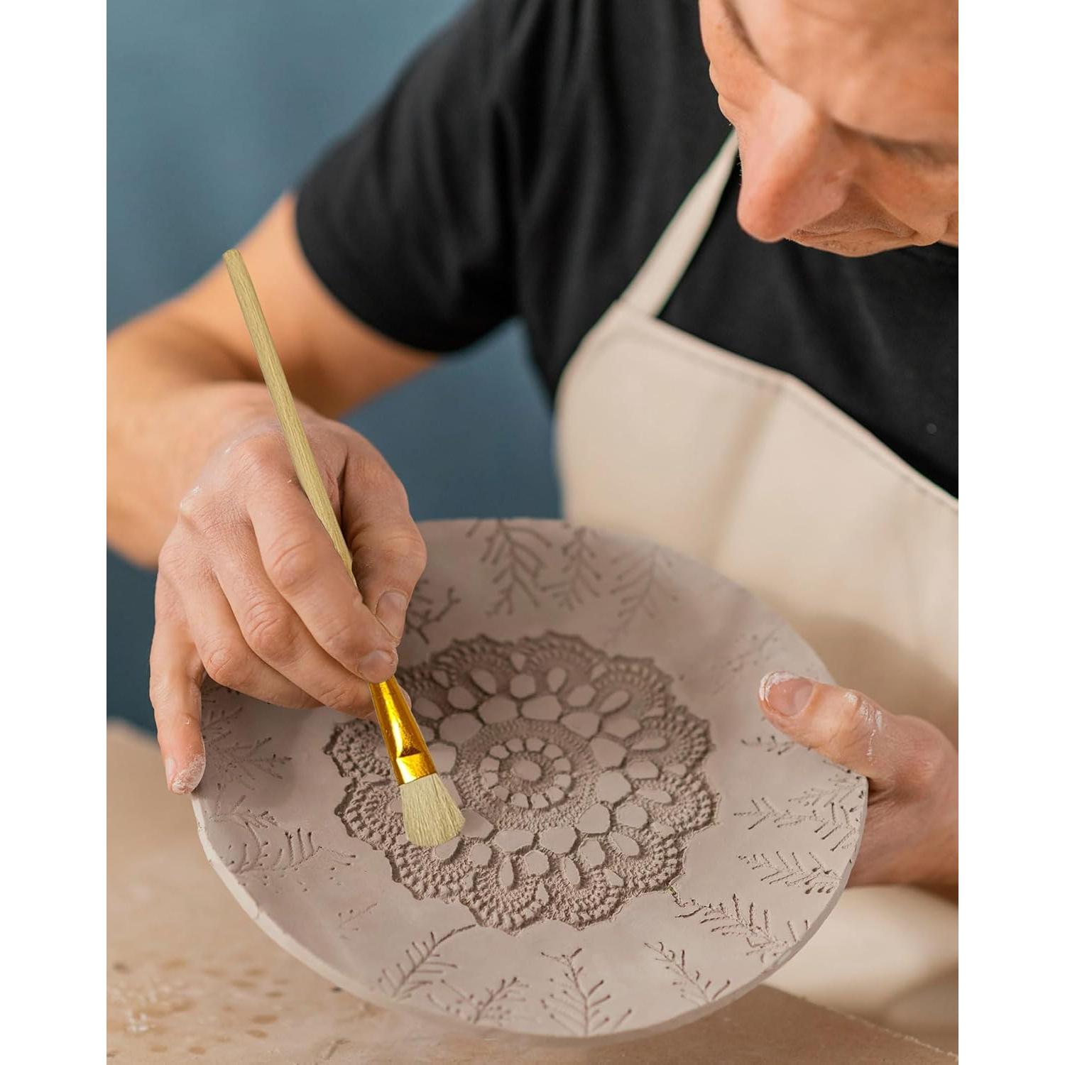 Juego de 8 Pinceles de Cerámica Tubaobei para Acuarela