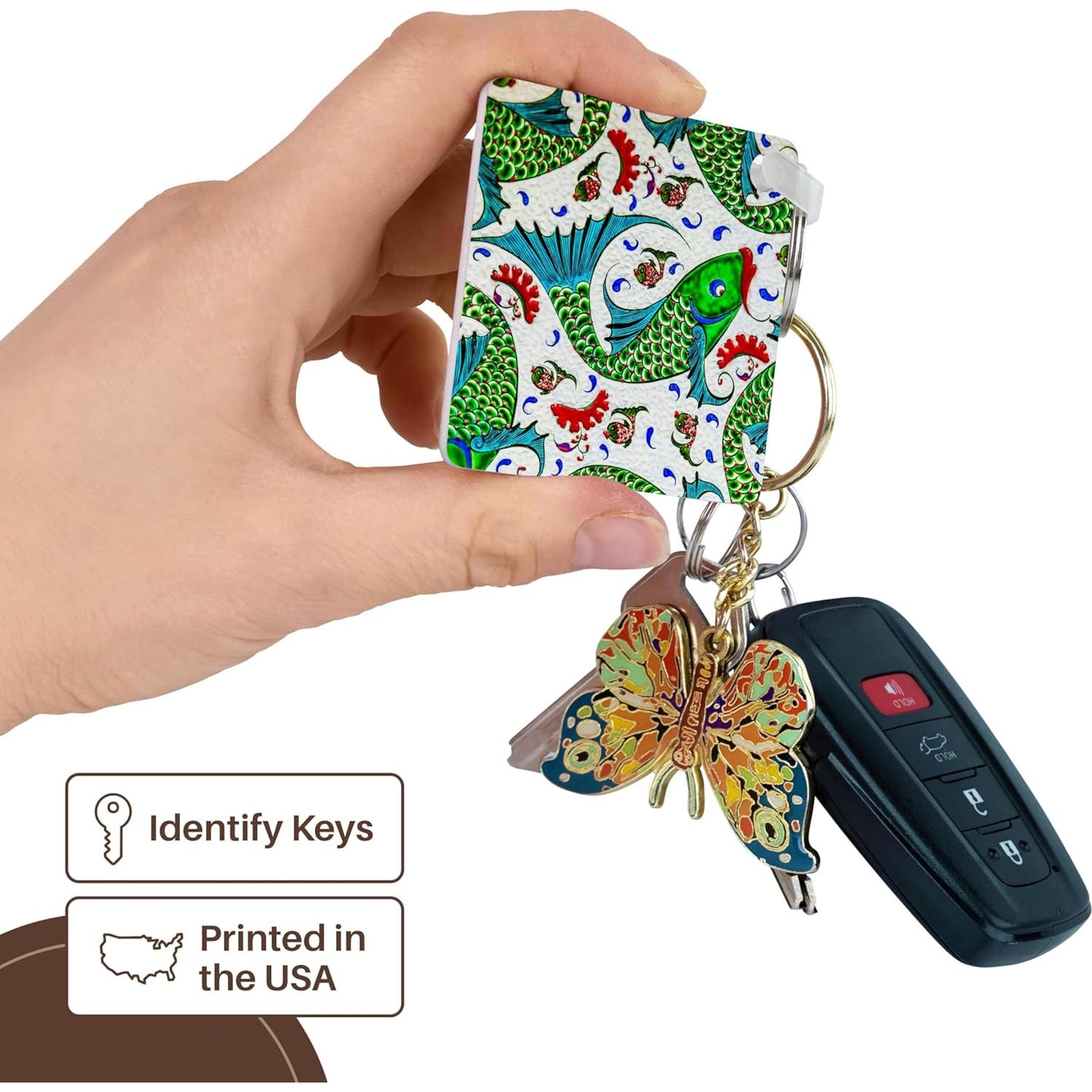 3dRose, Ancient Arab Islamic Fish Designs Pottery Madaba Jordan, Key Chain