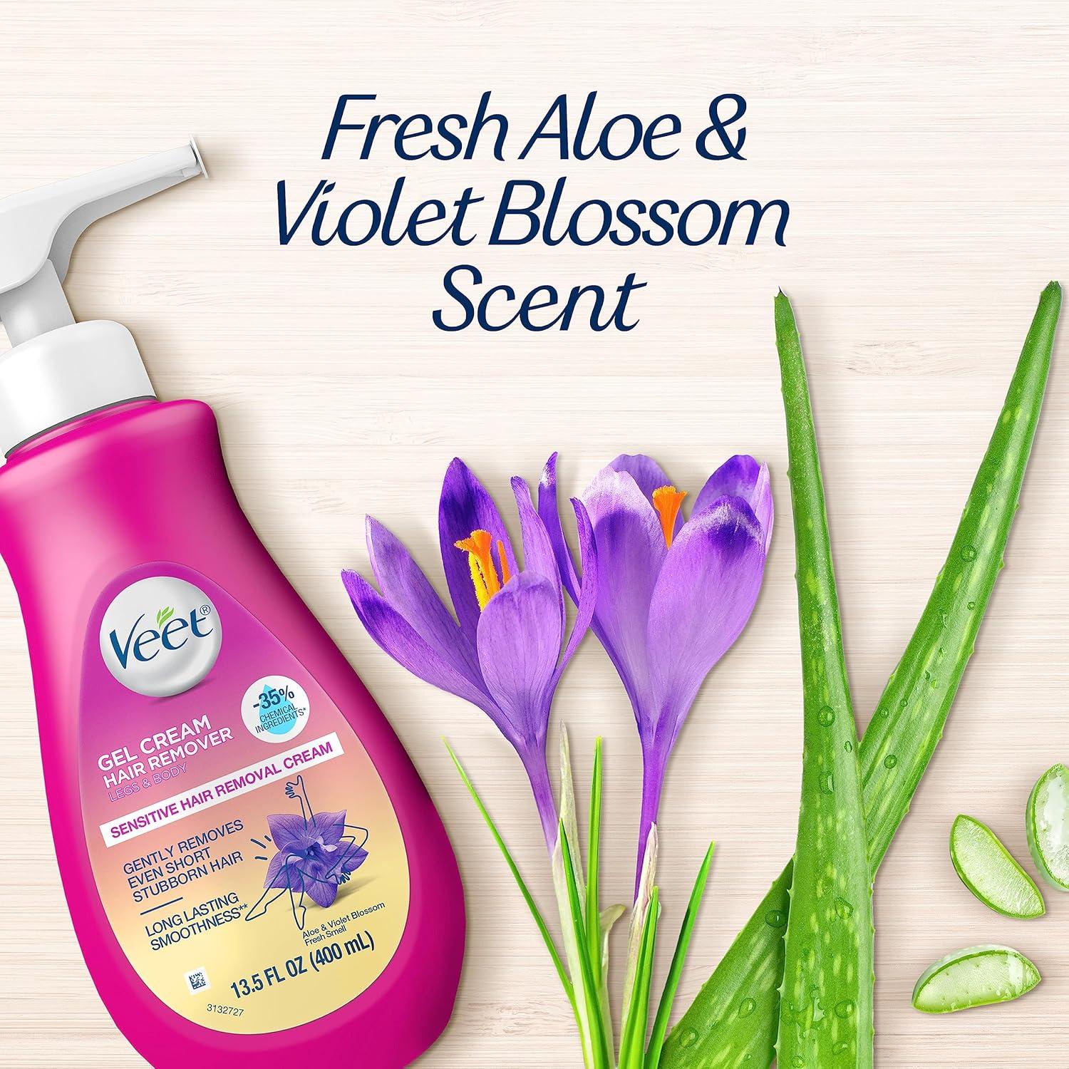 Crema Depilatoria Veet Gel Sensible 382.7 g con Aloe Vera