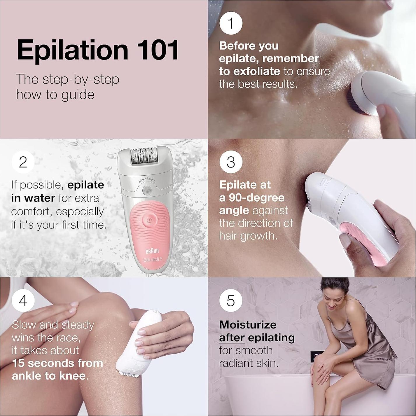 Epilador Braun Silk-épil 5-620 Inalámbrico Recargable 6 Piezas