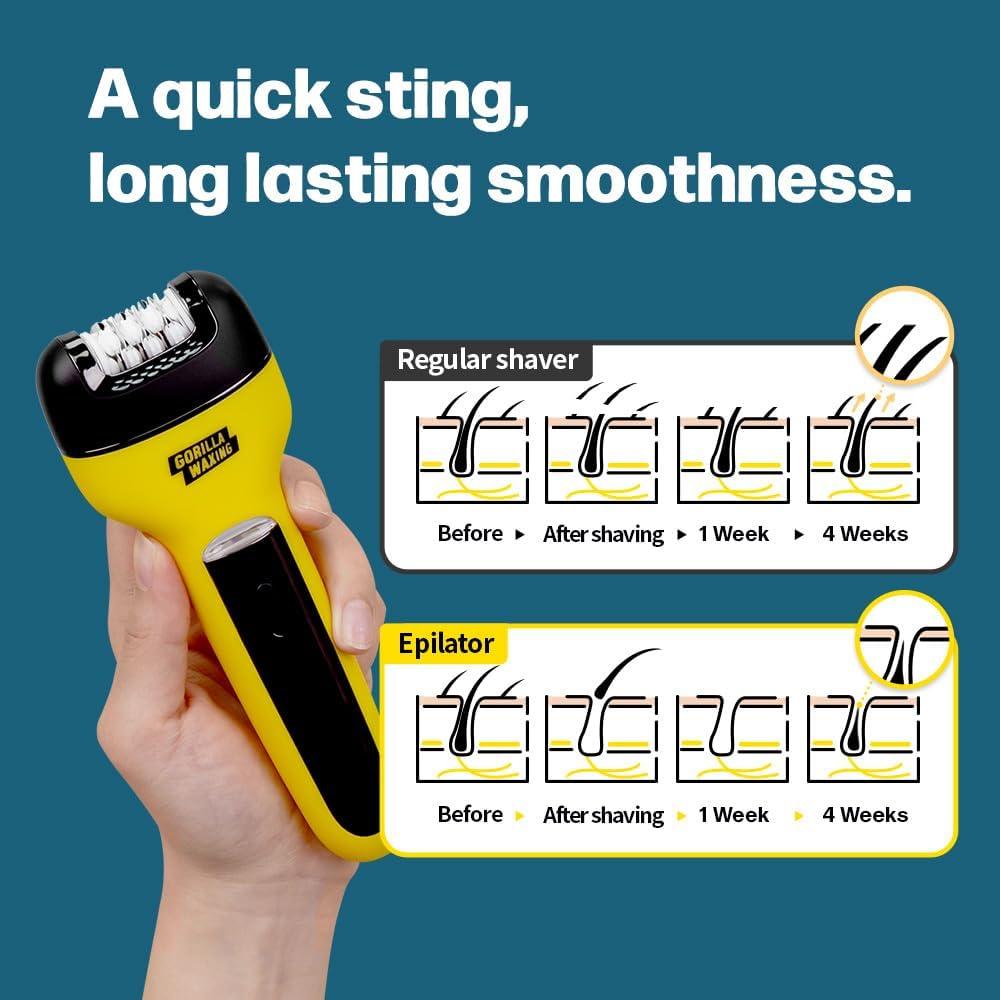 Epilador Gorilla Technique 3 en 1, recargable, negro y amarillo