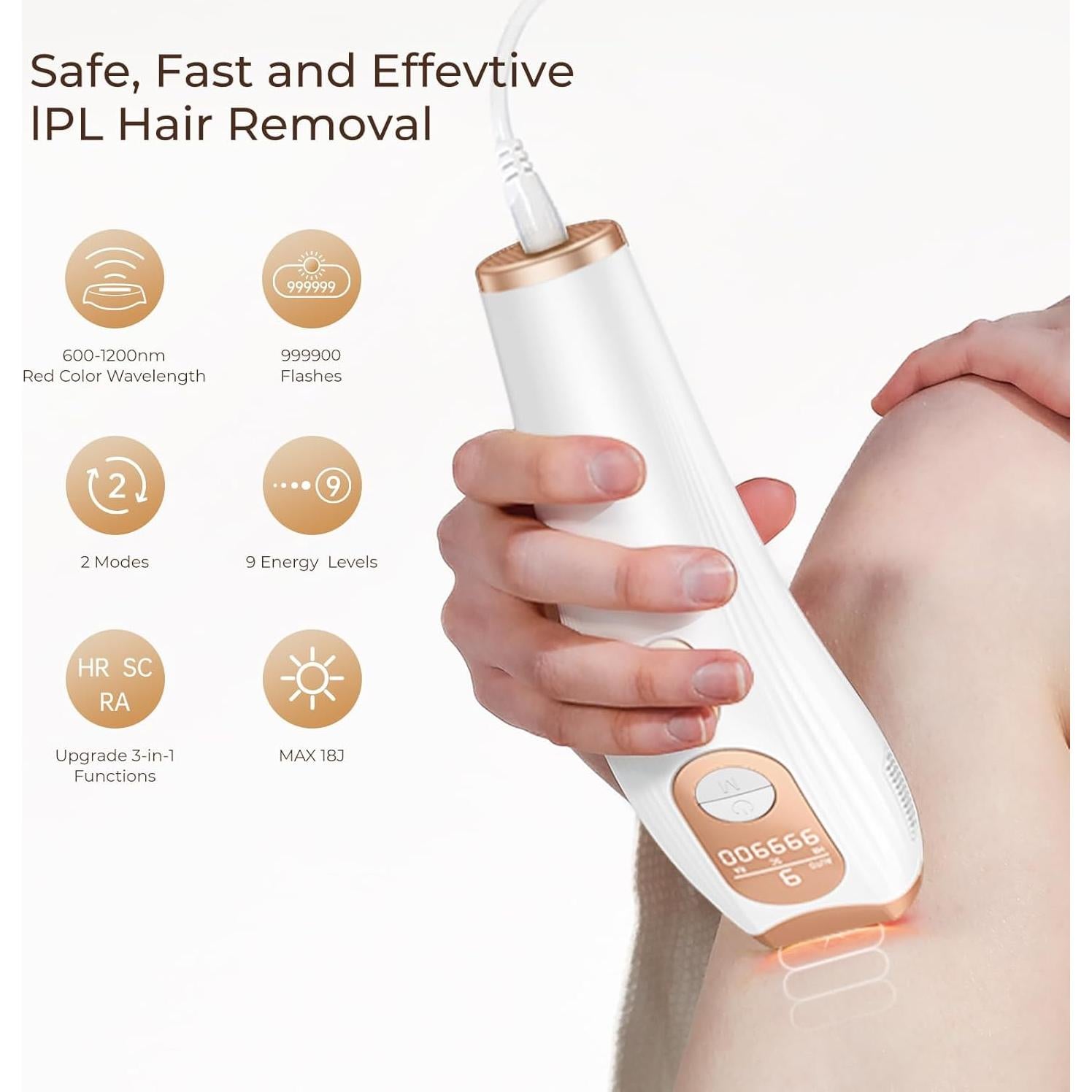 Eliminación de Vello IPL Finequin FZ-200A 9 Niveles Energía