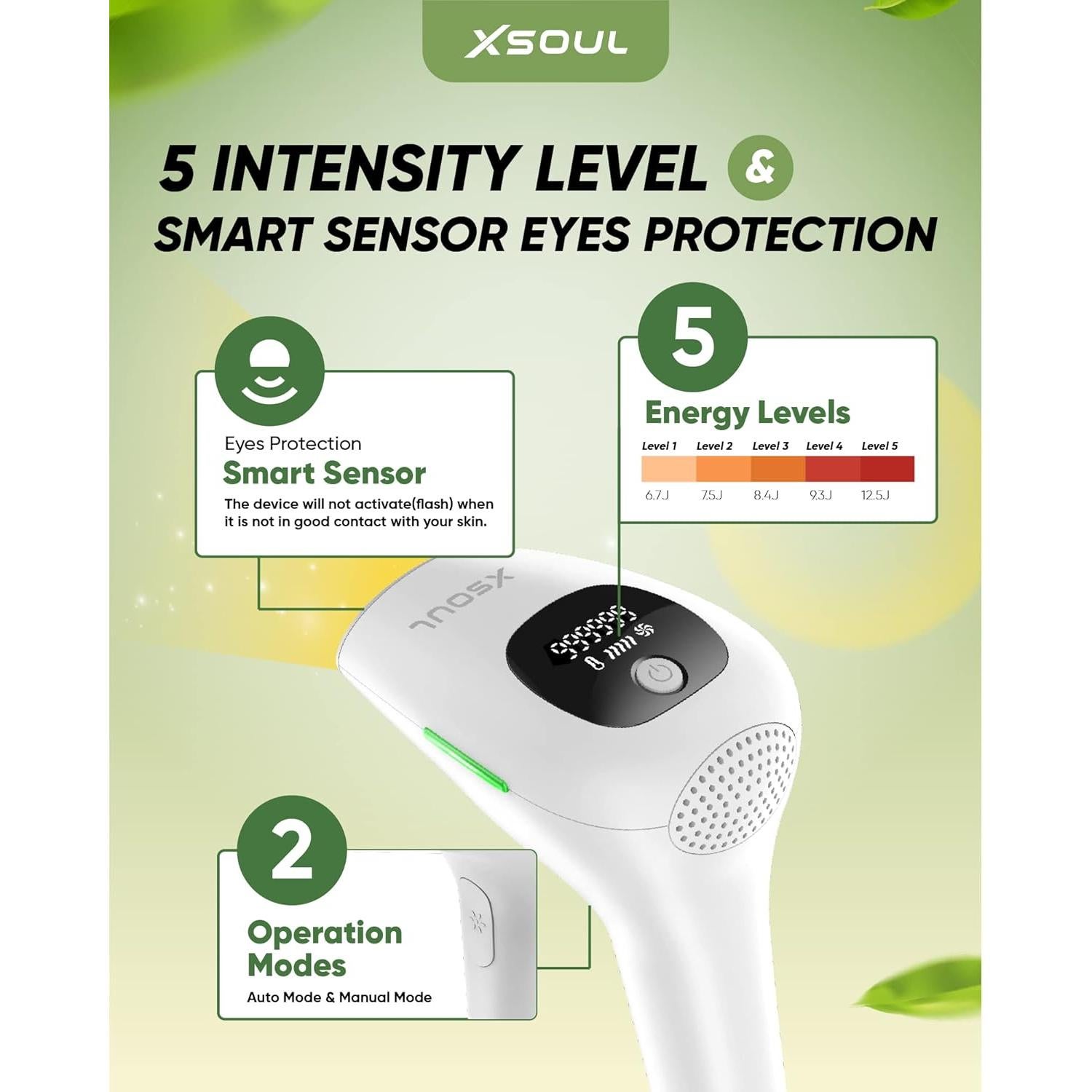 Eliminador de Vello IPL XSOUL 999999 Destellos Indoloro