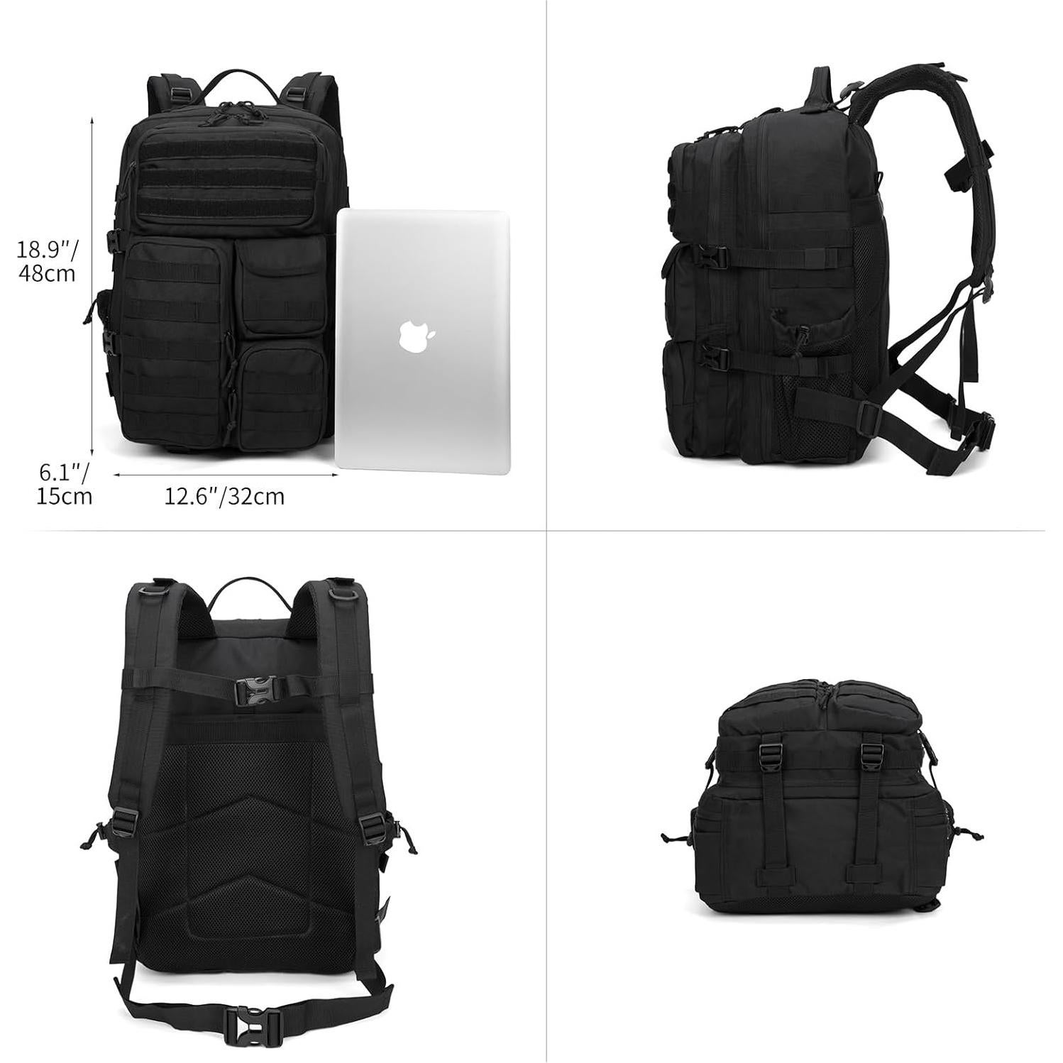 Mochila Táctica Wotony 45L Negra - Impermeable y Resistente