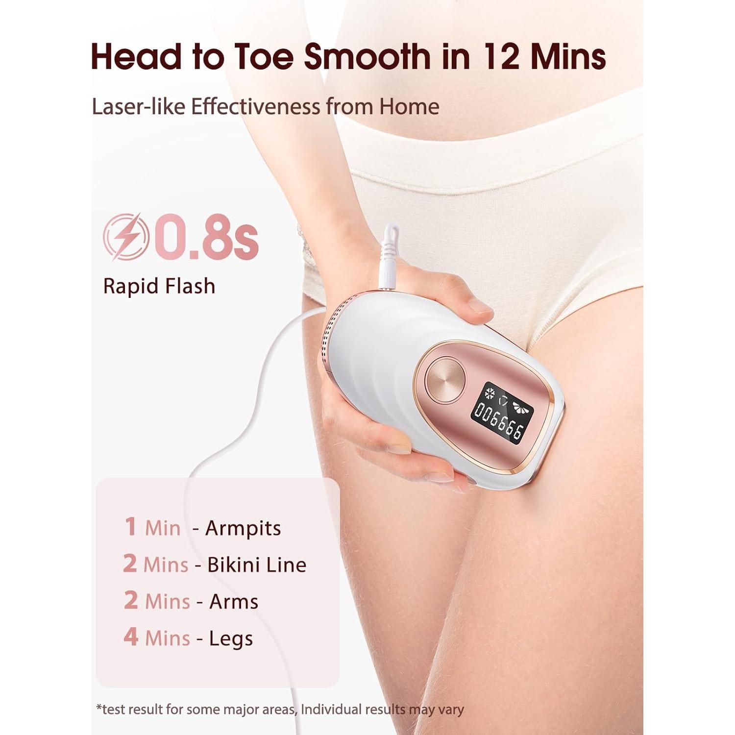 Depiladora Láser IPL LYSMOSKI Oro Rosa, Indolora y Rápida