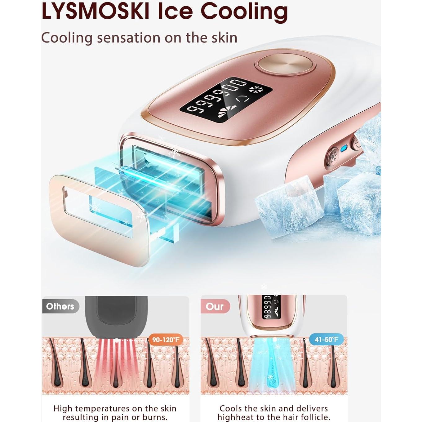 Depiladora Láser IPL LYSMOSKI Oro Rosa, Indolora y Rápida